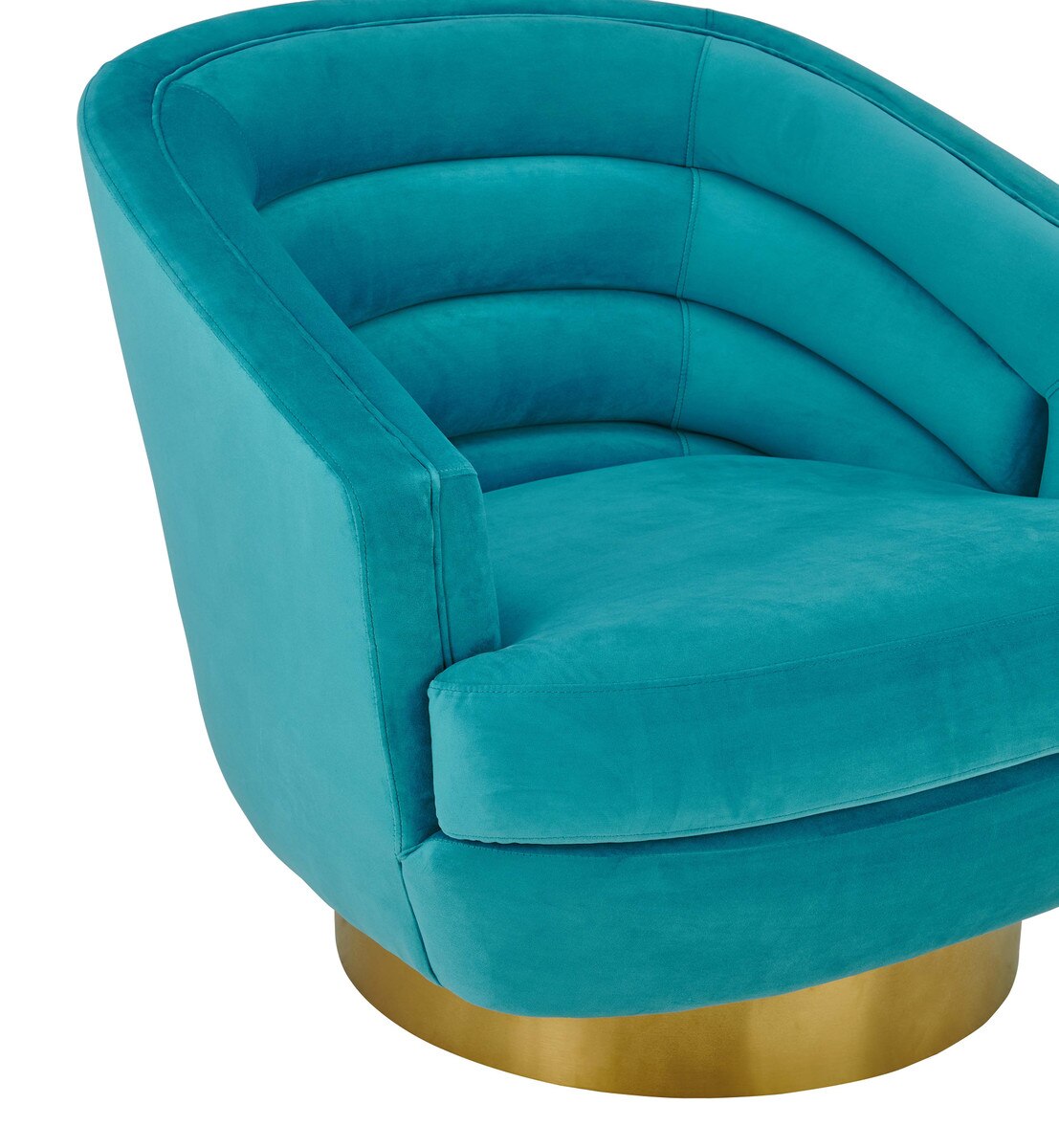 Chaise pivotante en velours bleu Canyon