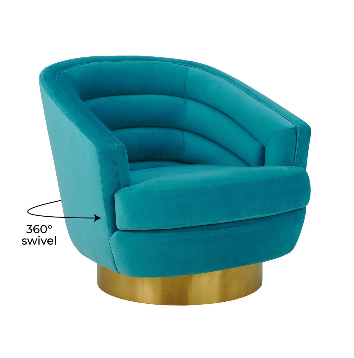 Chaise pivotante en velours bleu Canyon