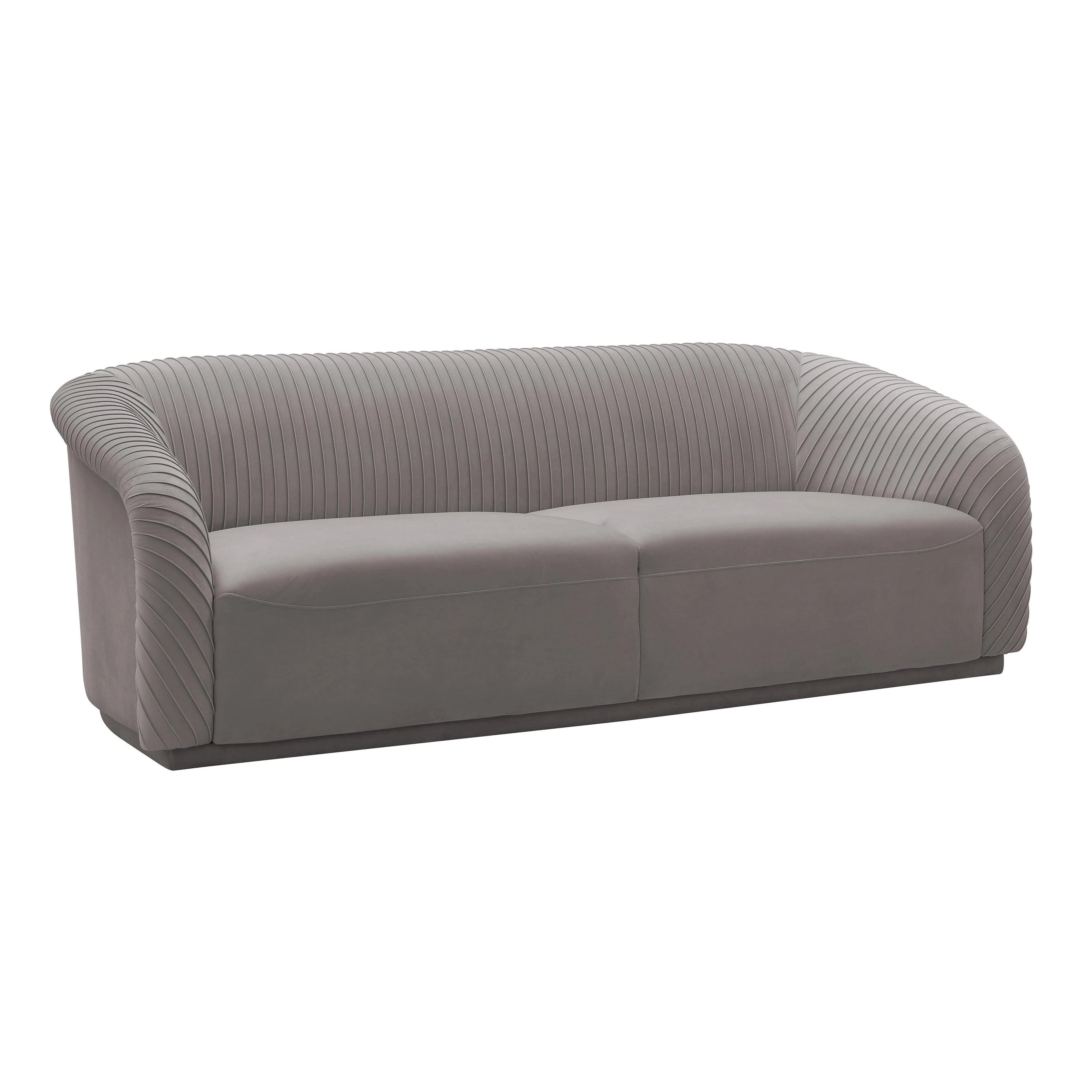Yara 90.6" Pleated Performance Velvet Sofa