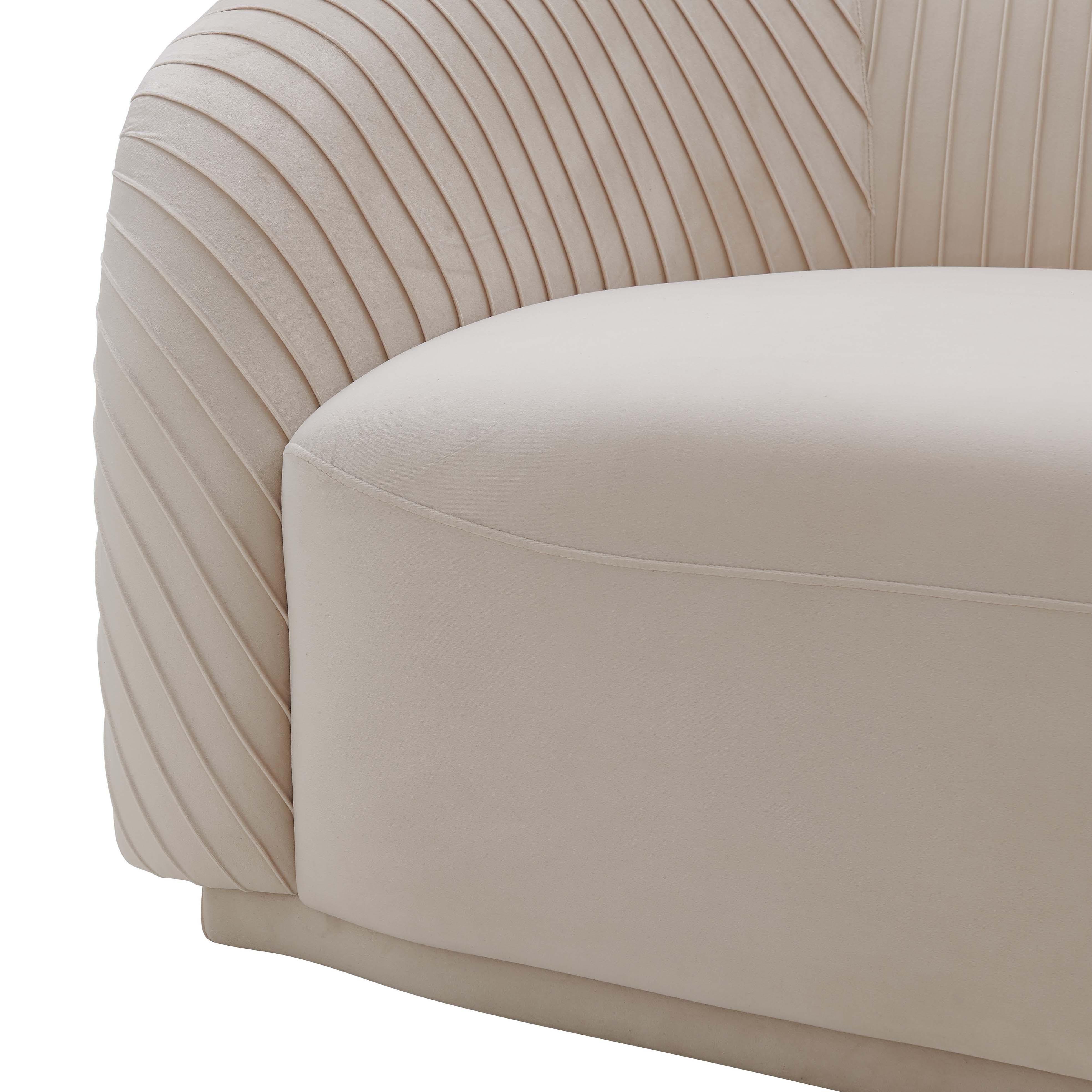Yara 90.6" Pleated Performance Velvet Sofa