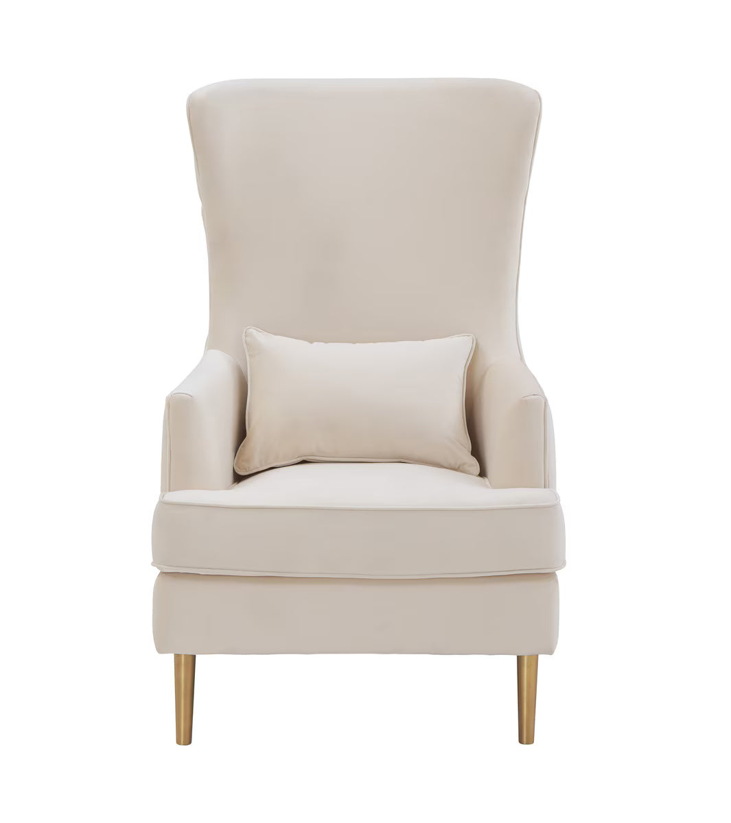 Chaise haute à dossier capitonné Alina de couleur crème par Inspire Me! Home Decor