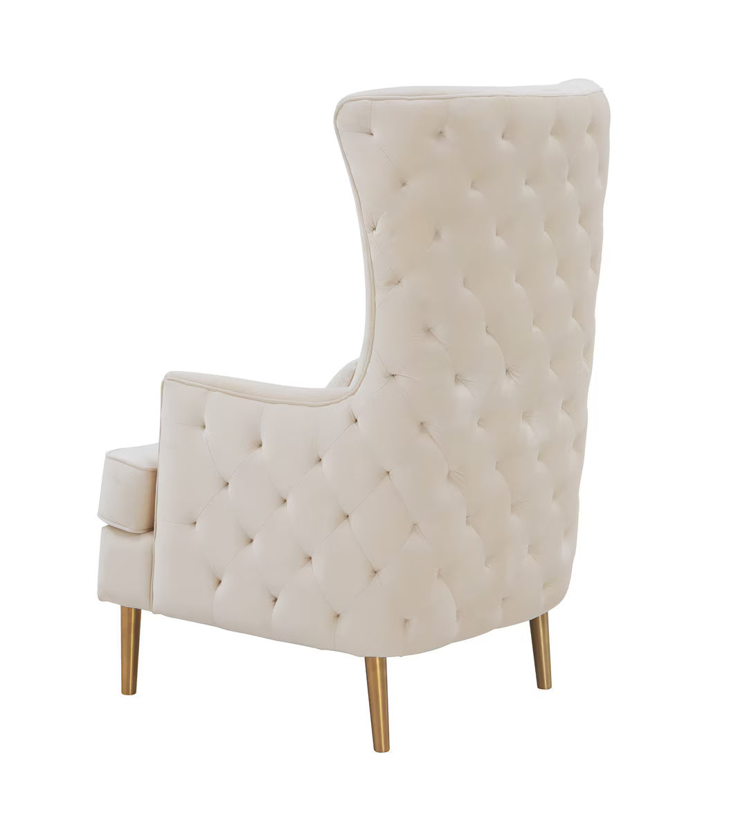 Chaise haute à dossier capitonné Alina de couleur crème par Inspire Me! Home Decor