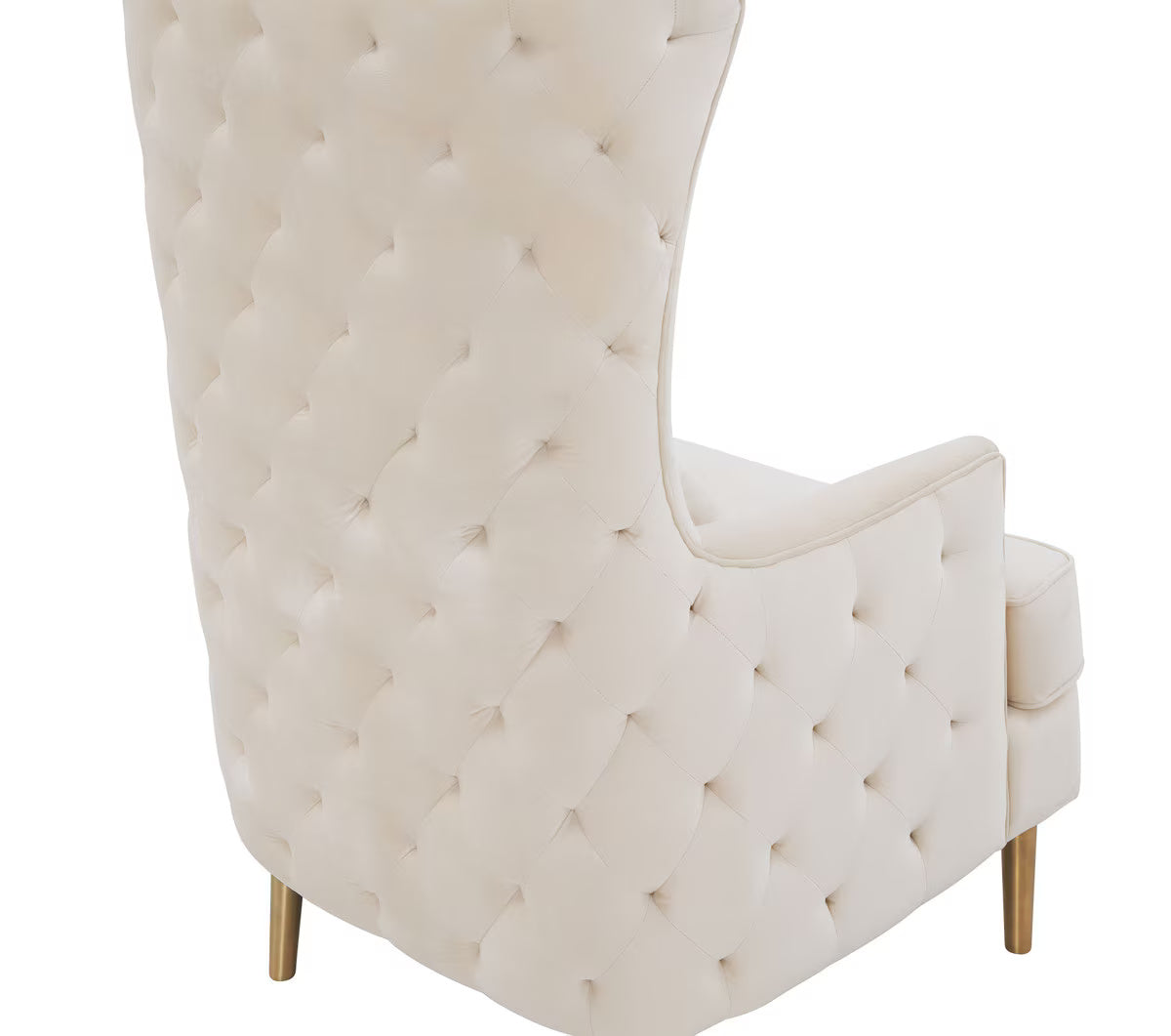 Chaise haute à dossier capitonné Alina de couleur crème par Inspire Me! Home Decor