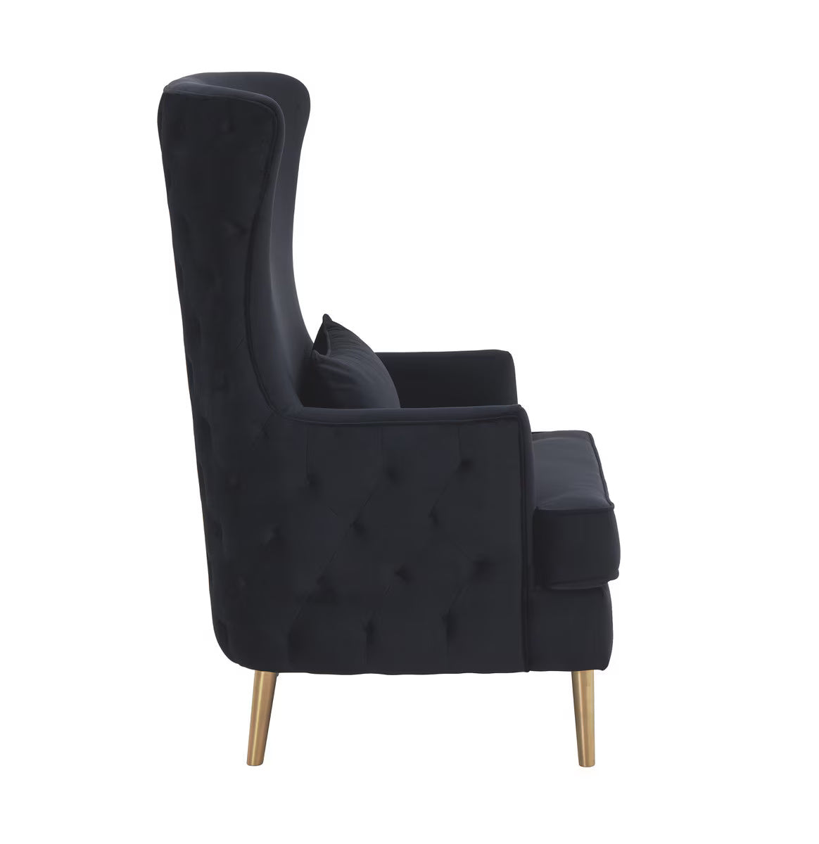Chaise haute à dossier capitonné Alina noire par Inspire Me! Home Decor