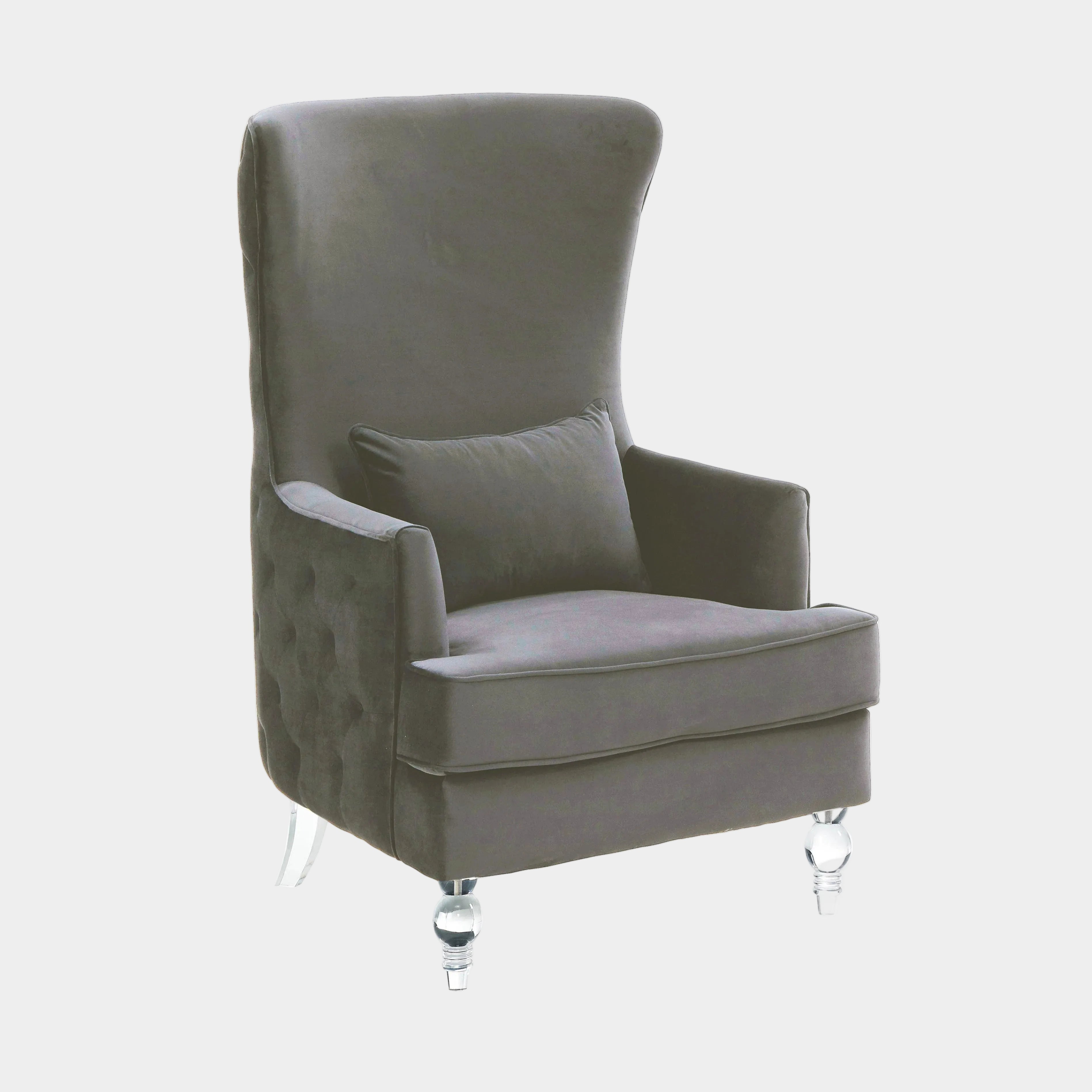 Aubree Performance Velvet Chair with Acrylic Legs