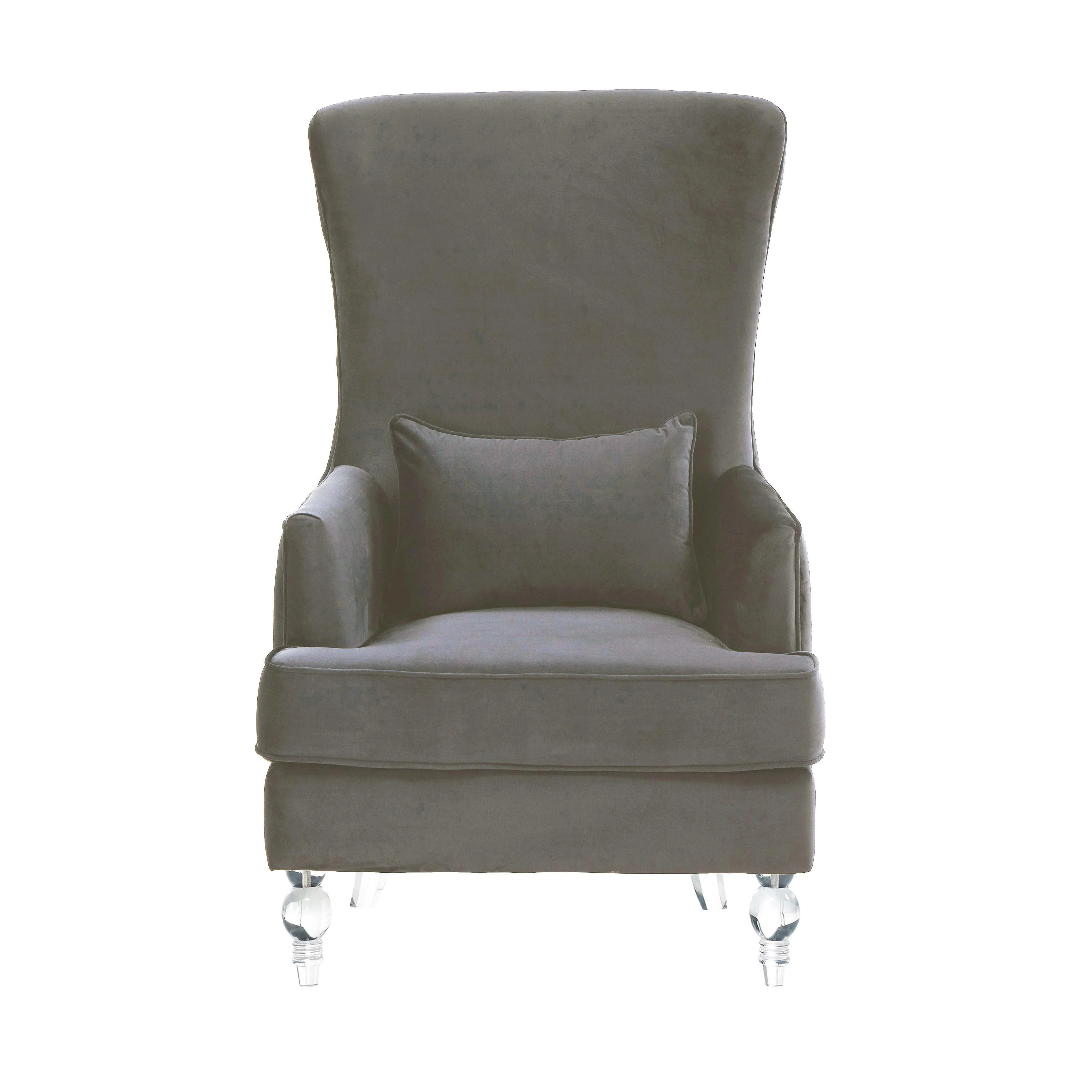 Aubree Performance Velvet Chair with Acrylic Legs