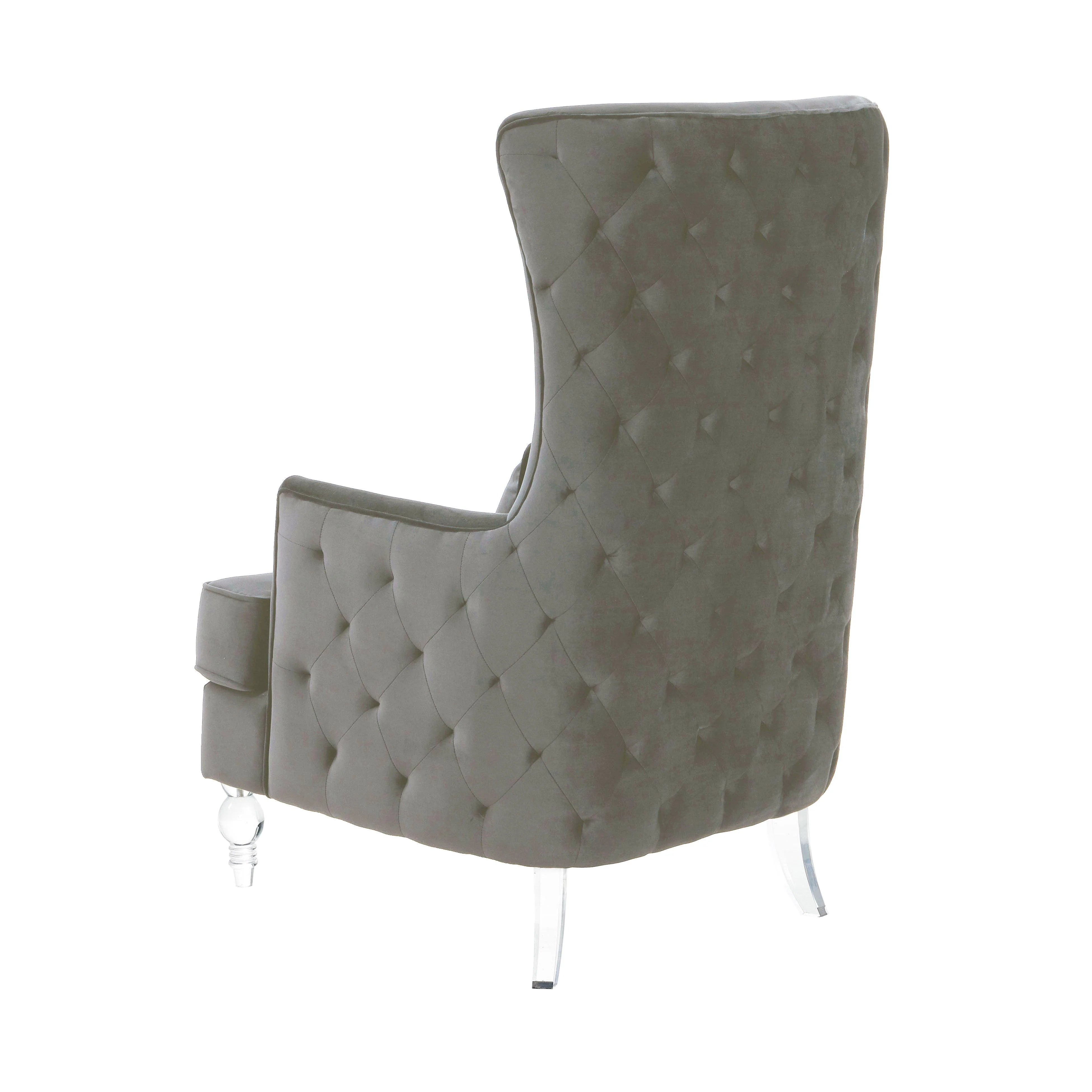 Aubree Performance Velvet Chair with Acrylic Legs
