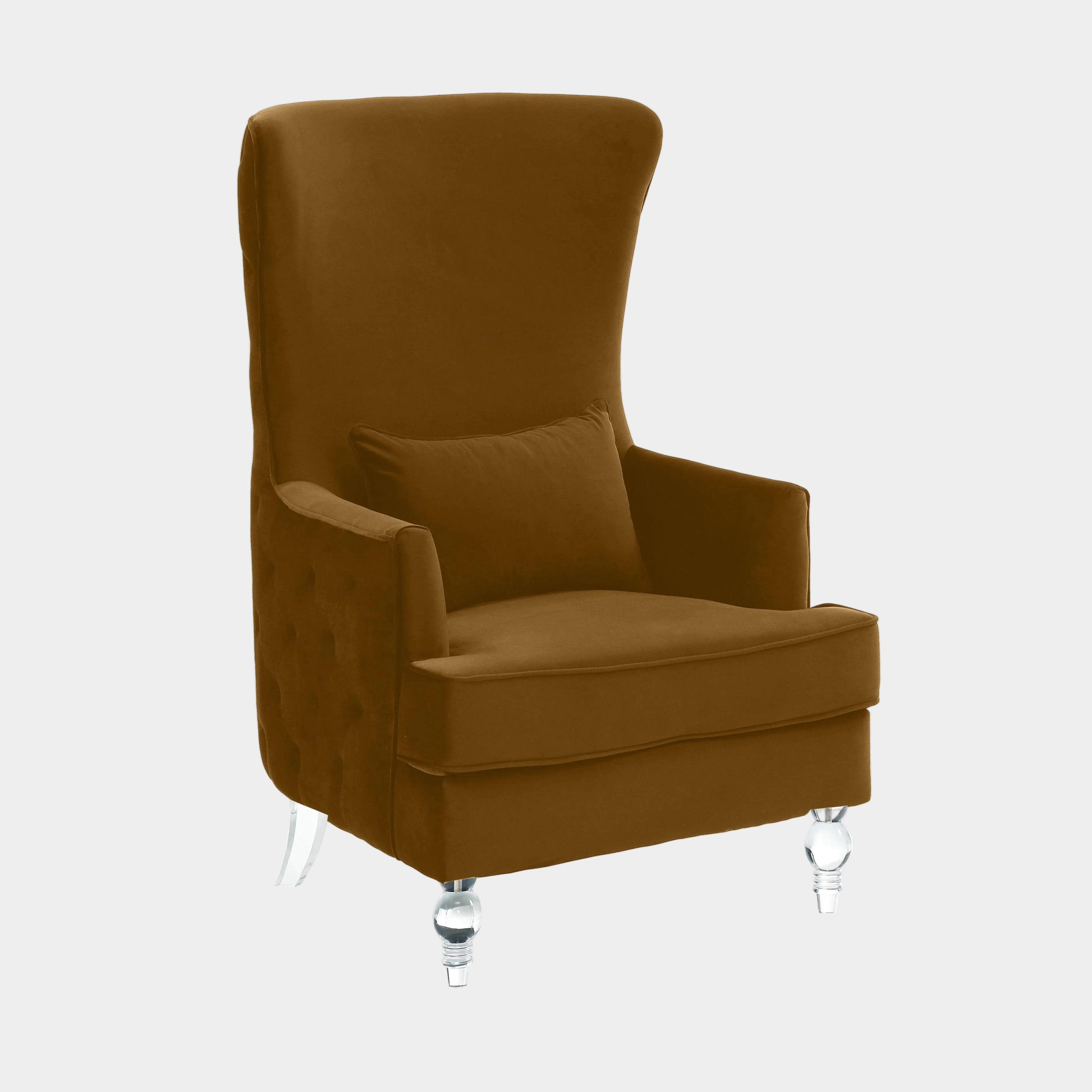 Aubree Performance Velvet Chair with Acrylic Legs