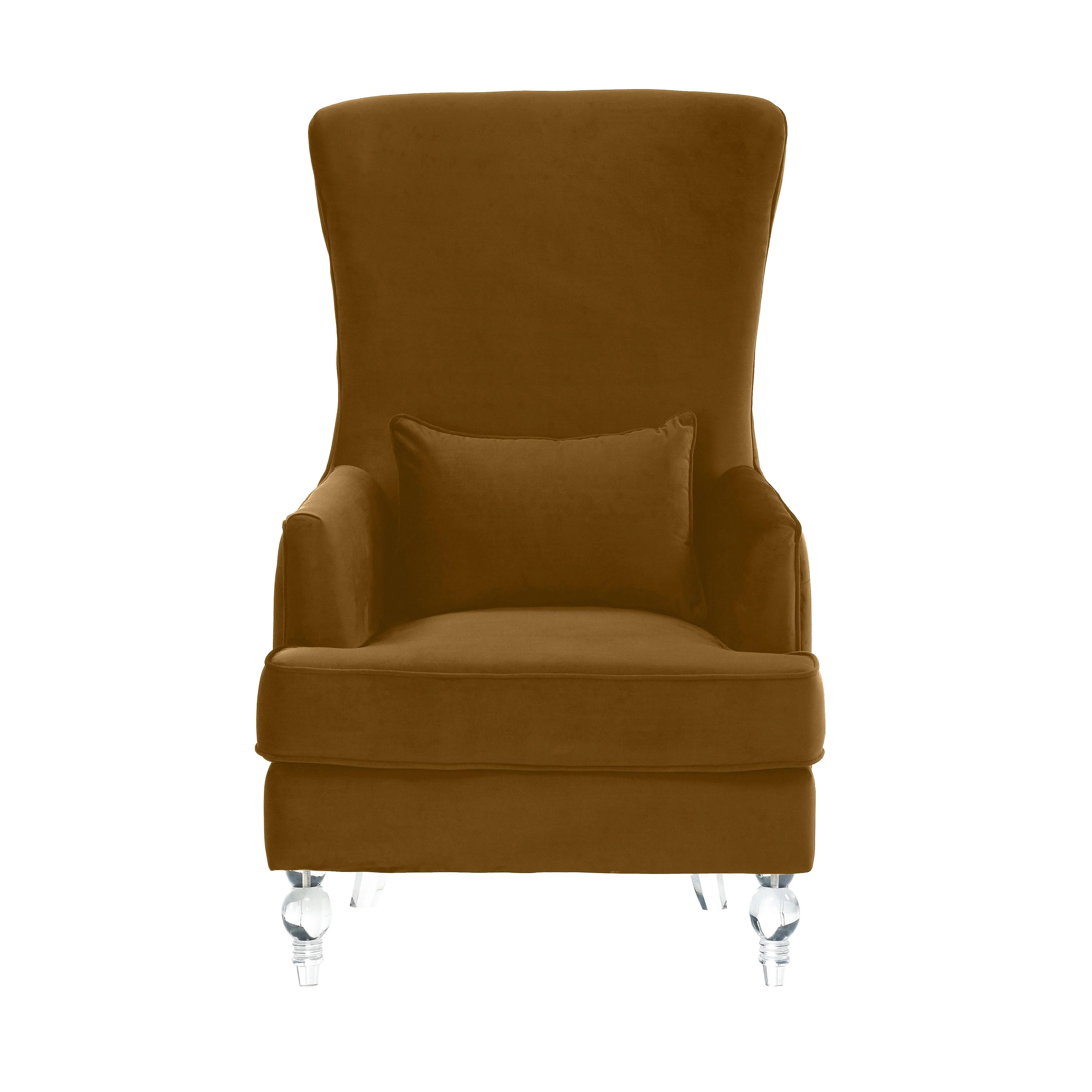 Aubree Performance Velvet Chair with Acrylic Legs