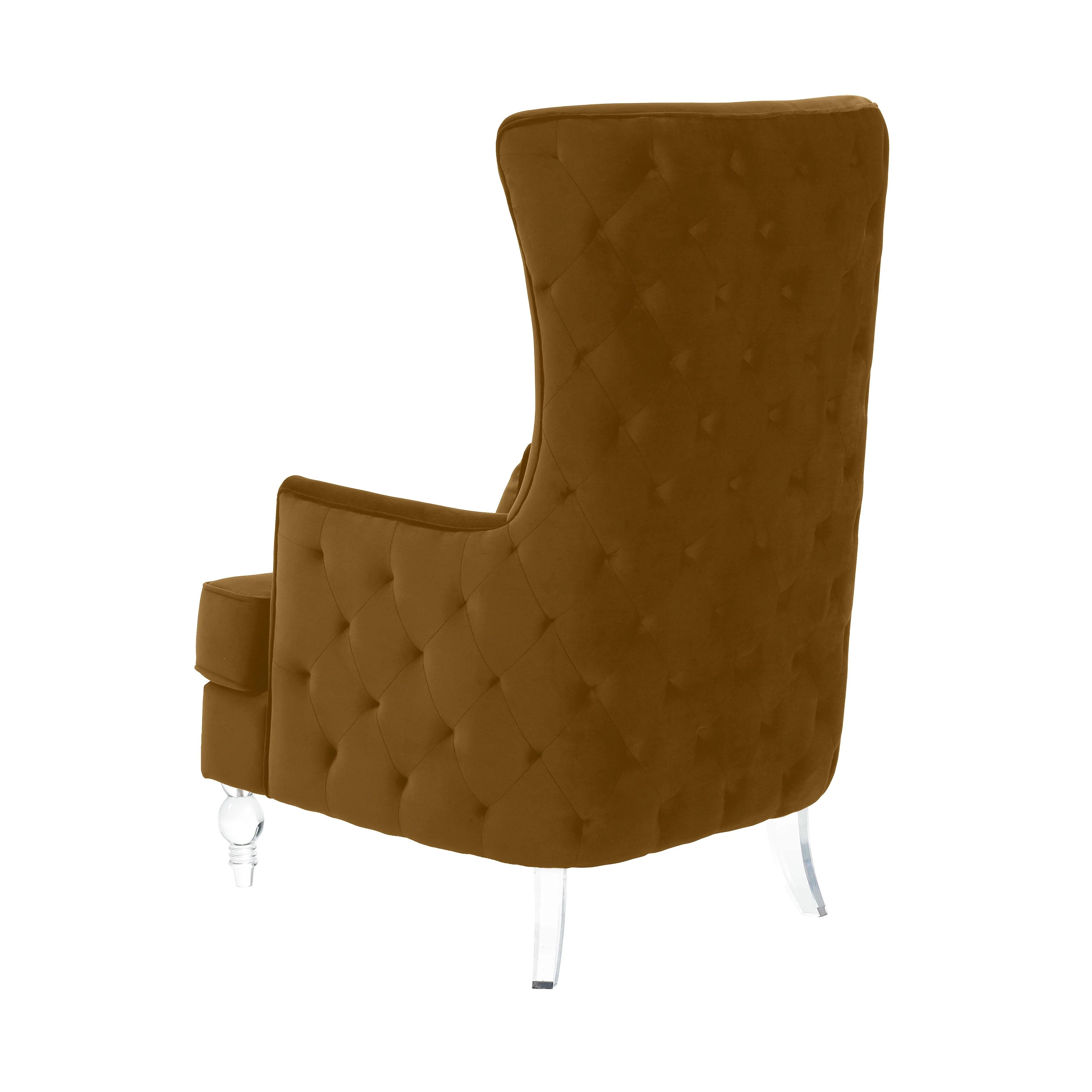 Aubree Performance Velvet Chair with Acrylic Legs