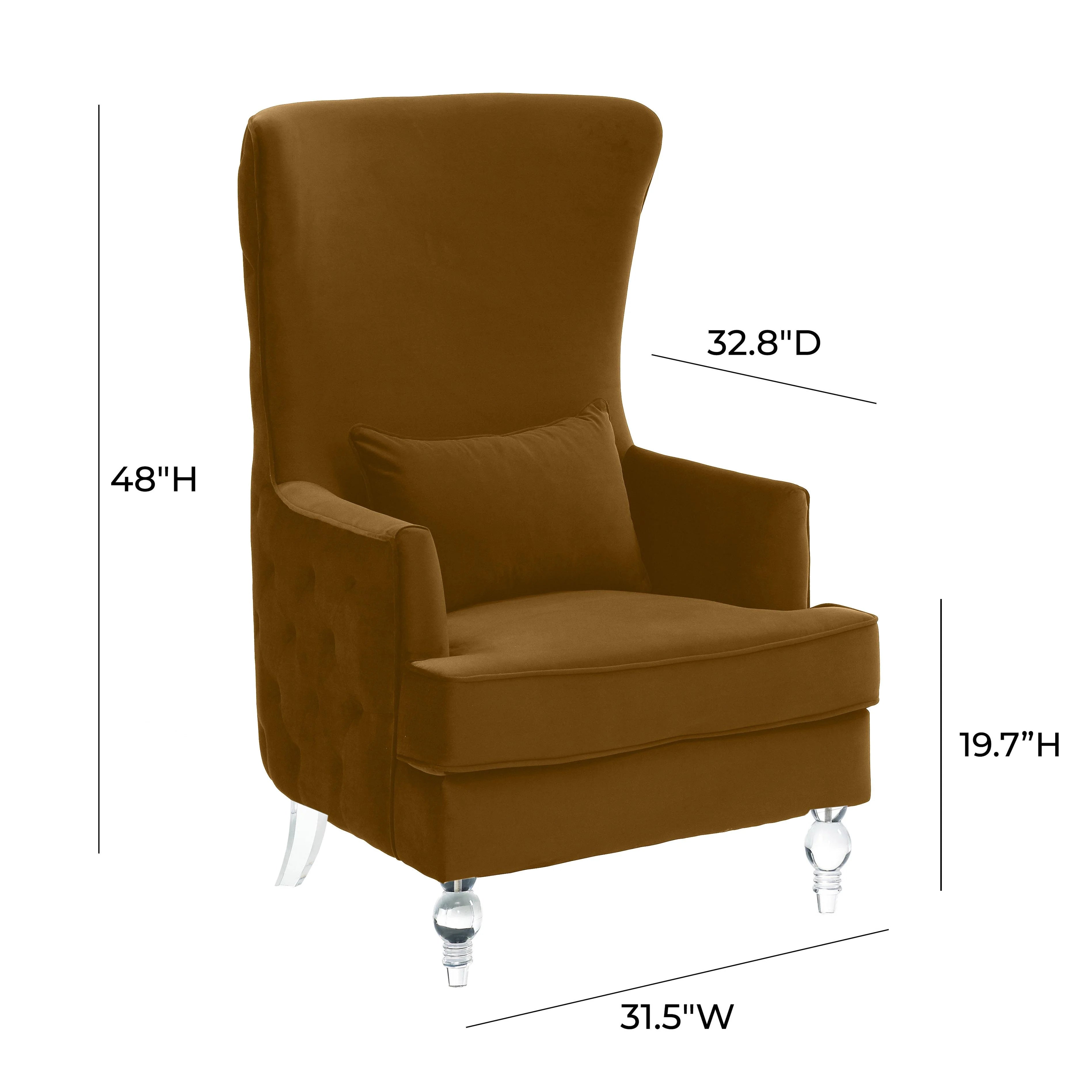 Aubree Performance Velvet Chair with Acrylic Legs