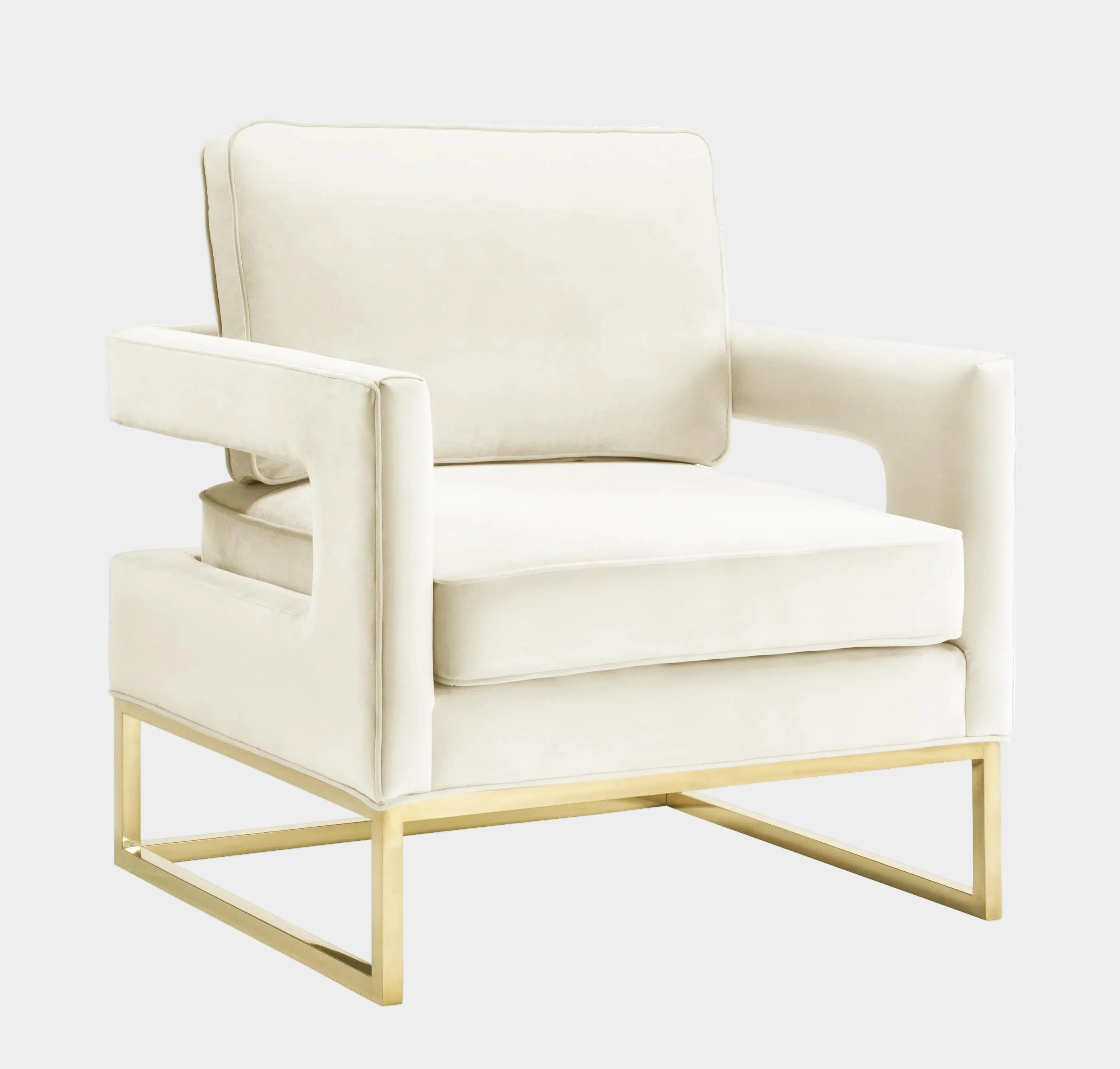 Chaise en velours bleu marine Avery