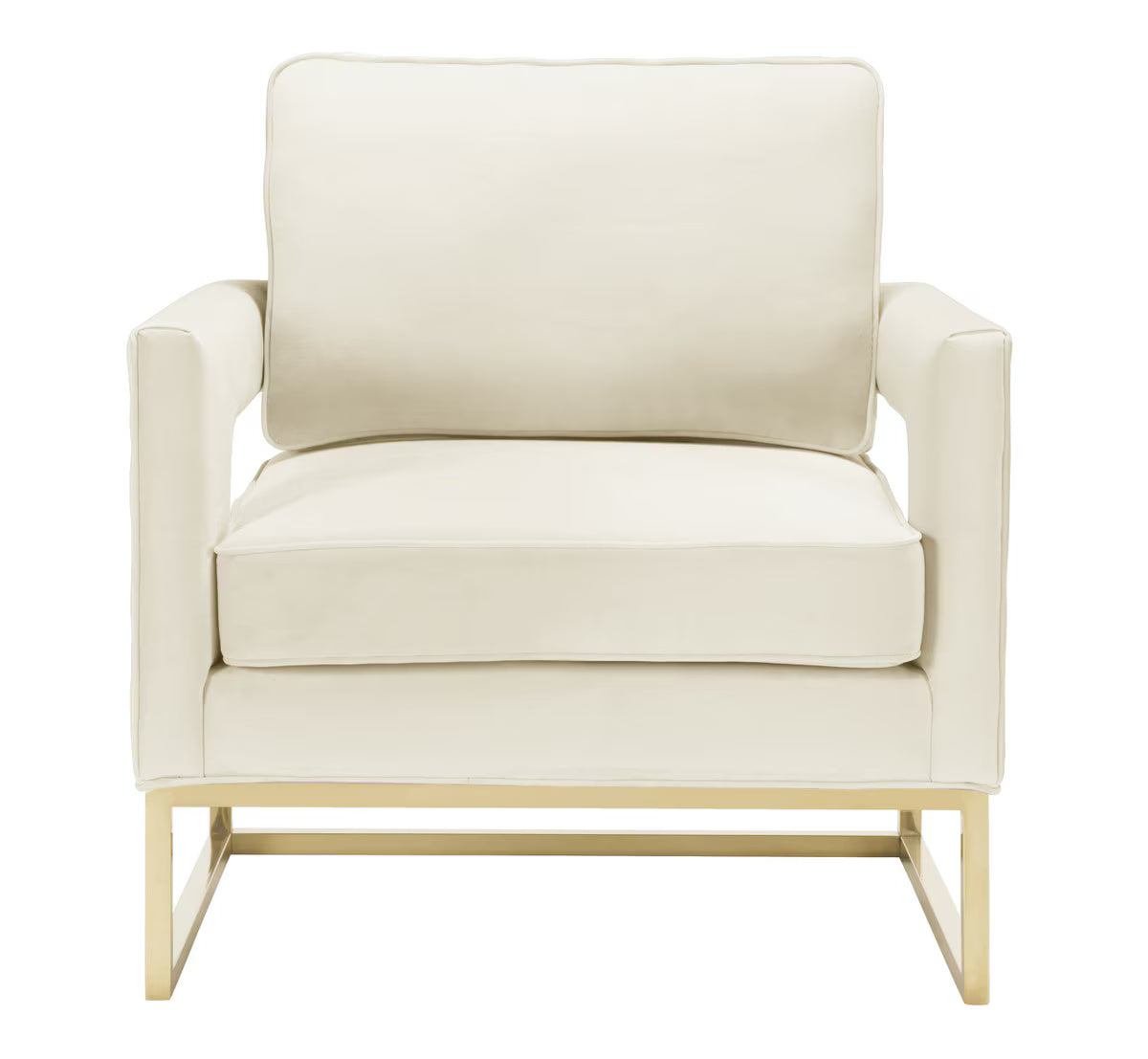 Chaise en velours crème Avery
