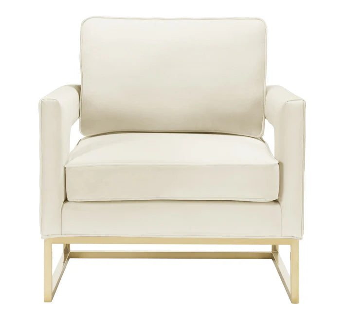 Chaise en velours bleu marine Avery