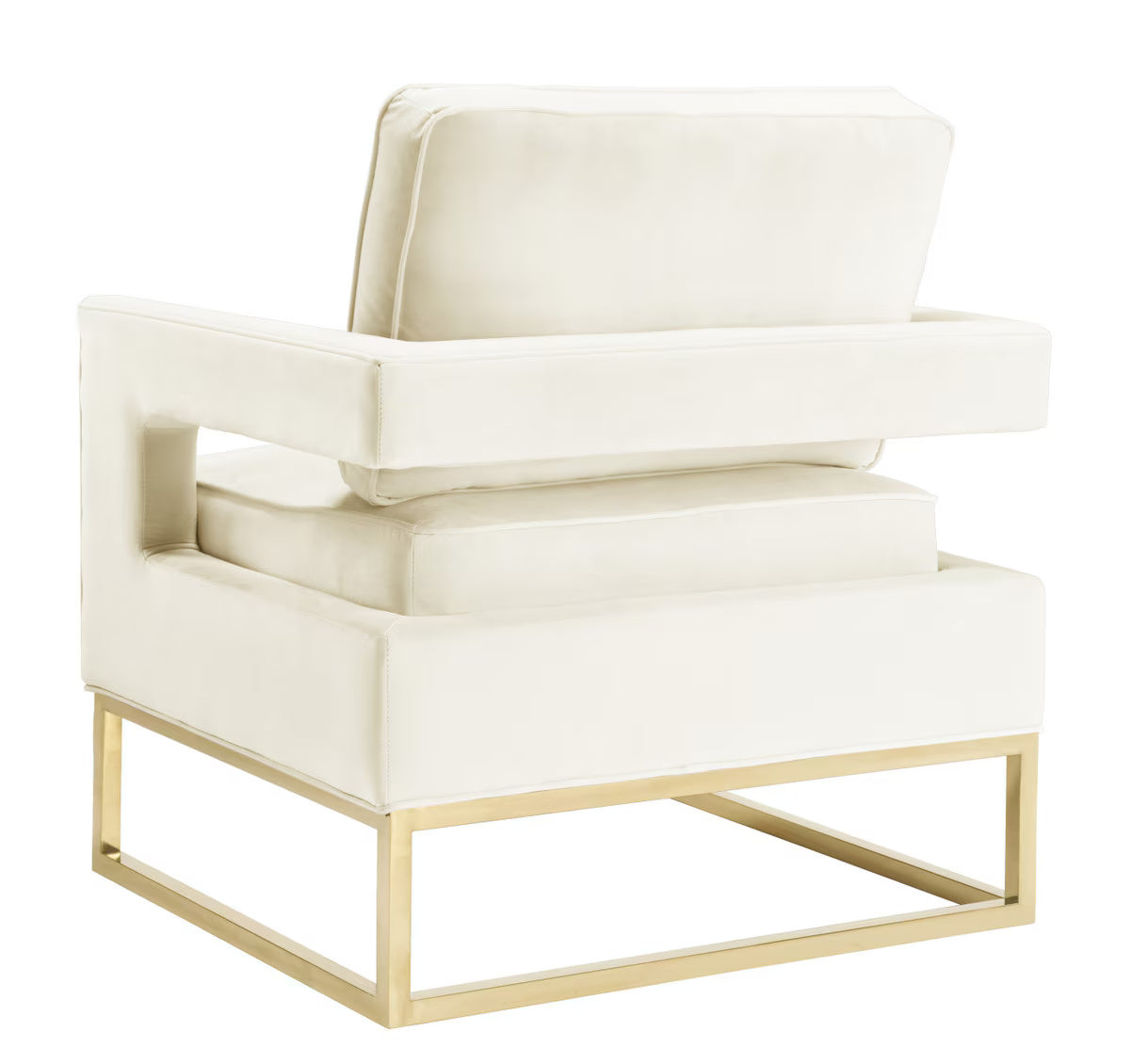 Chaise en velours crème Avery