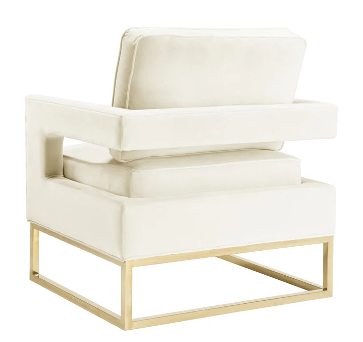 Chaise en velours bleu marine Avery