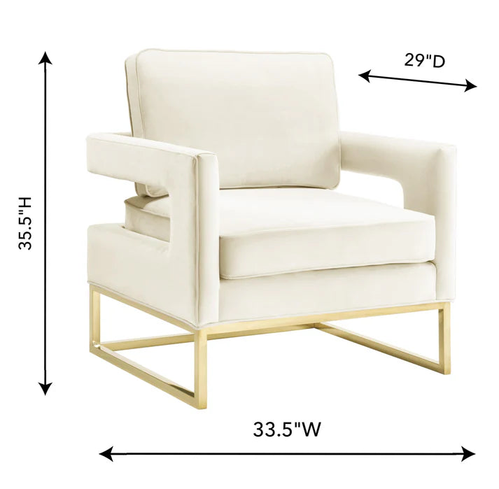 Chaise en velours bleu marine Avery