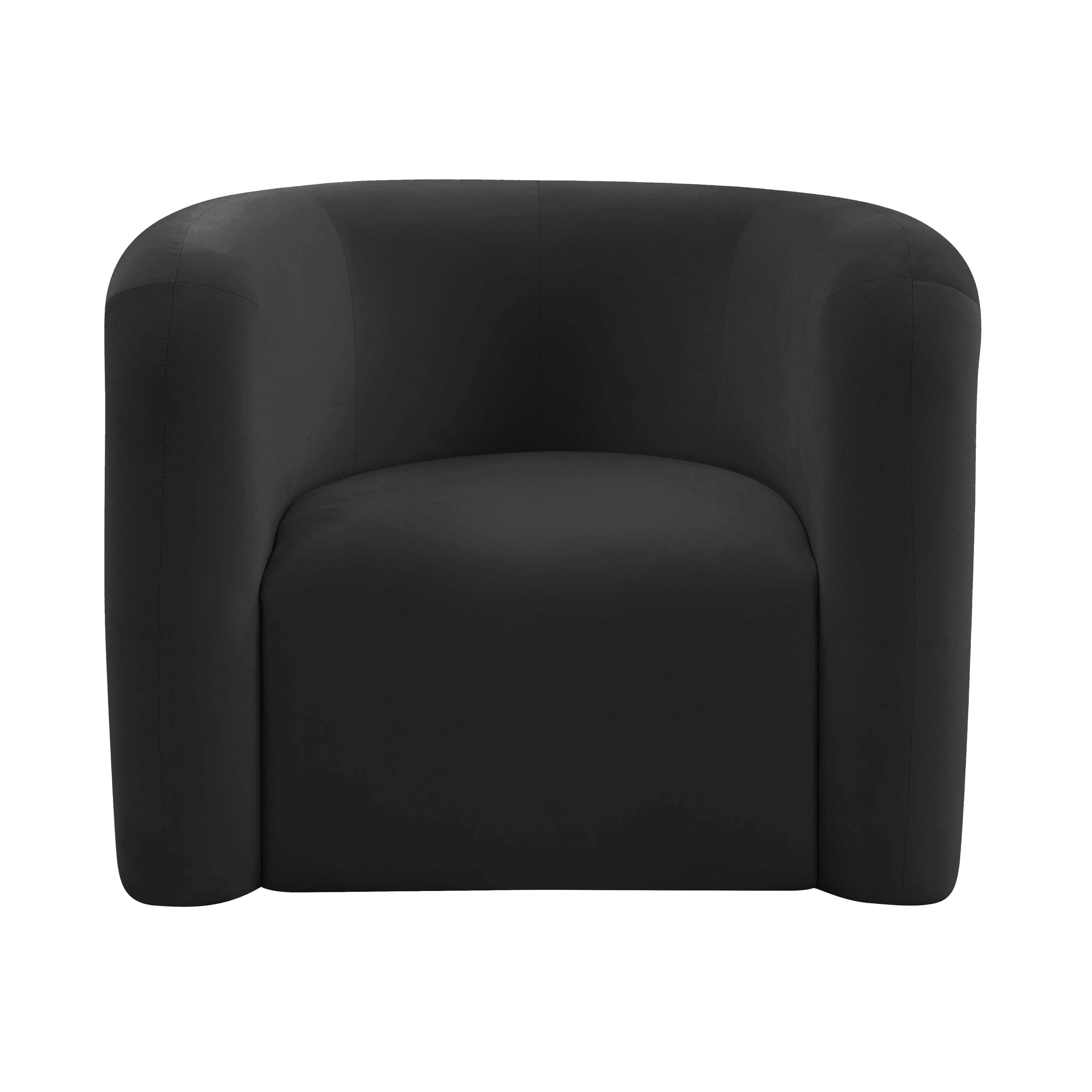 Fauteuil Lounge Curves en Velours Noir
