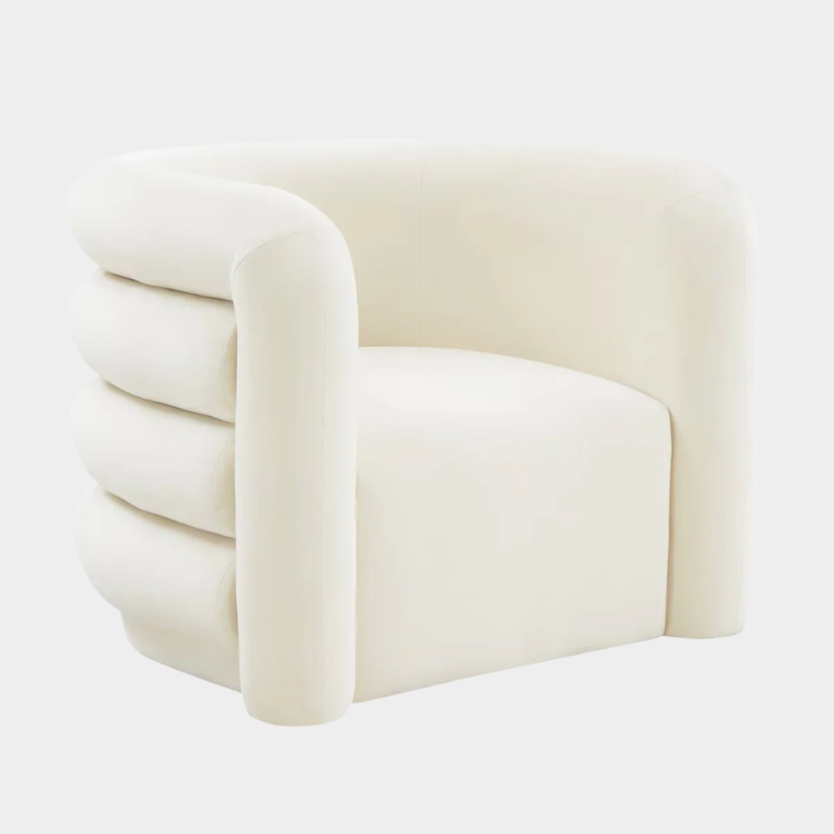 Curves Cream Velvet Lounge Chair