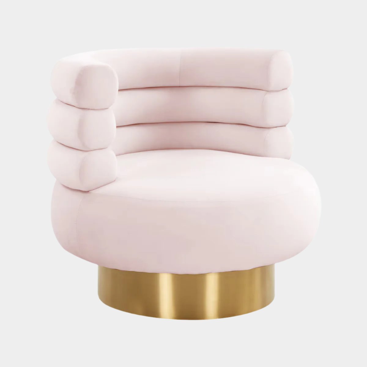 Chaise pivotante en velours Naomi Blush