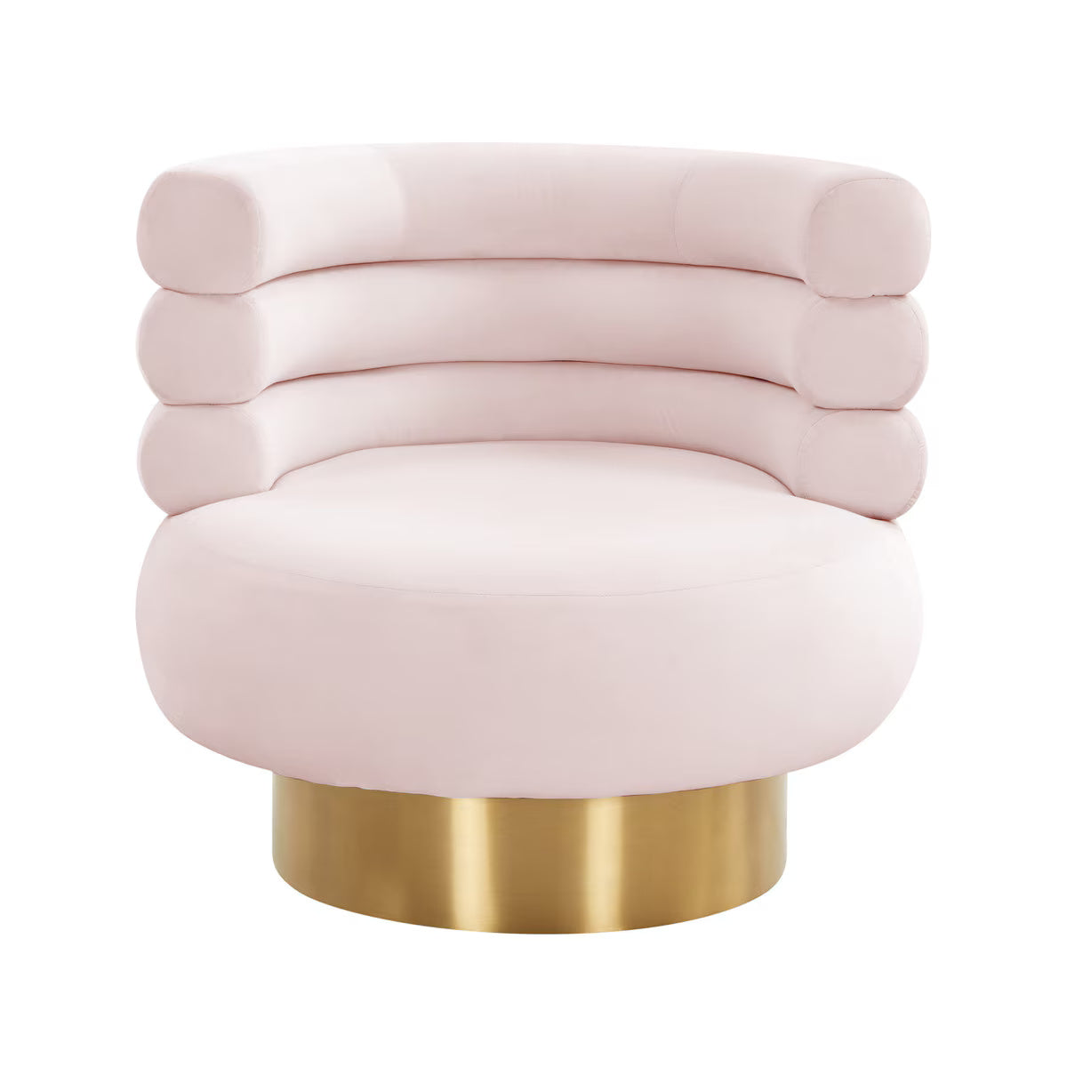 Chaise pivotante en velours Naomi Blush