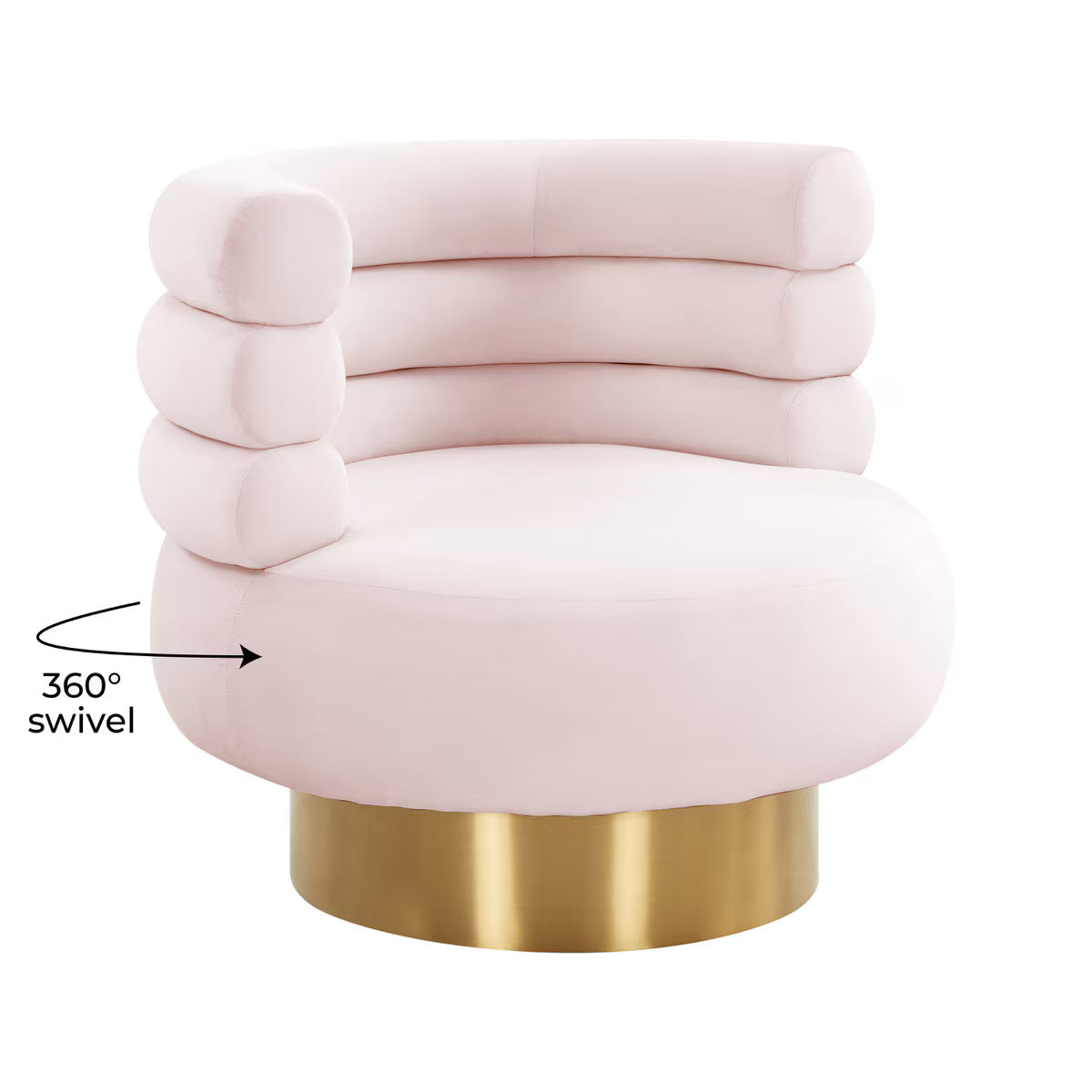 Chaise pivotante en velours Naomi Blush