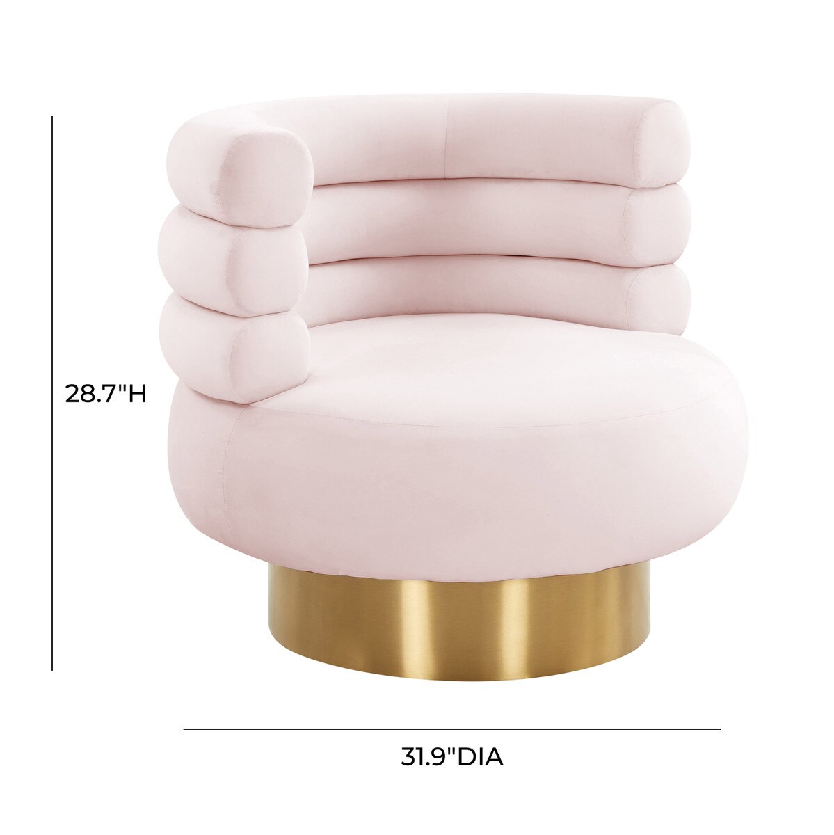 Chaise pivotante en velours Naomi Blush