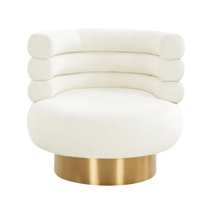 Chaise pivotante en velours Naomi Blush