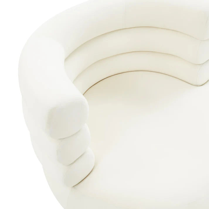 Chaise pivotante en velours Naomi Blush