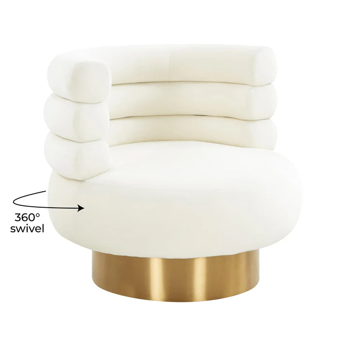 Chaise pivotante en velours Naomi Blush
