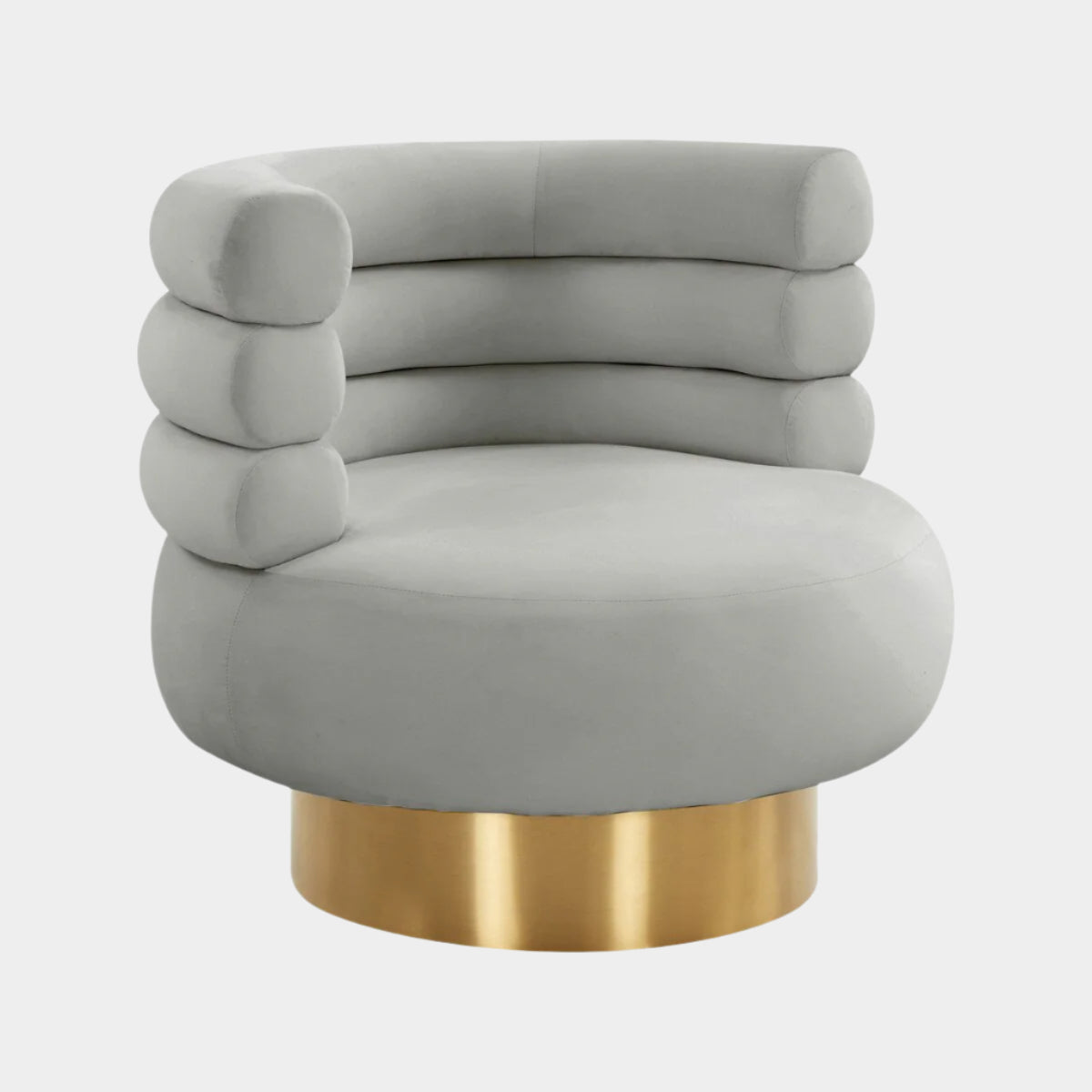 Chaise pivotante en velours gris Naomi
