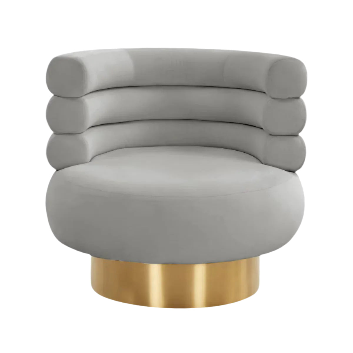 Chaise pivotante en velours gris Naomi