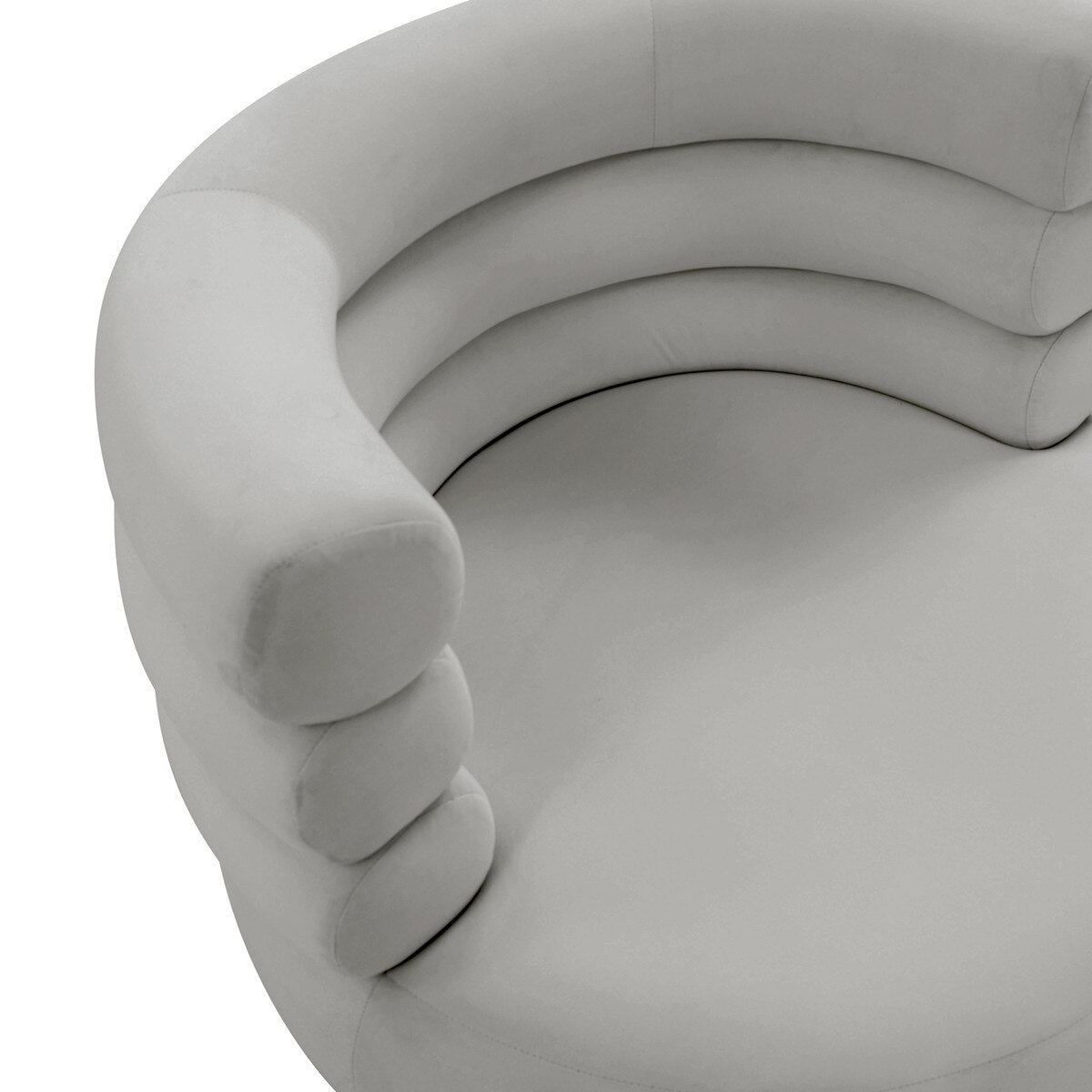 Chaise pivotante en velours gris Naomi