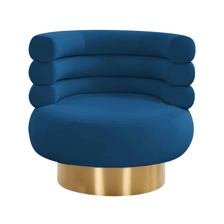 Chaise pivotante en velours Naomi Blush