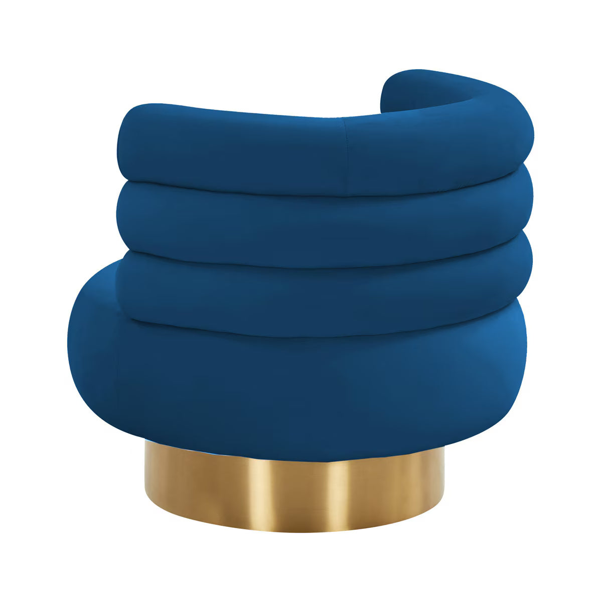 Chaise pivotante en velours bleu marine Naomi