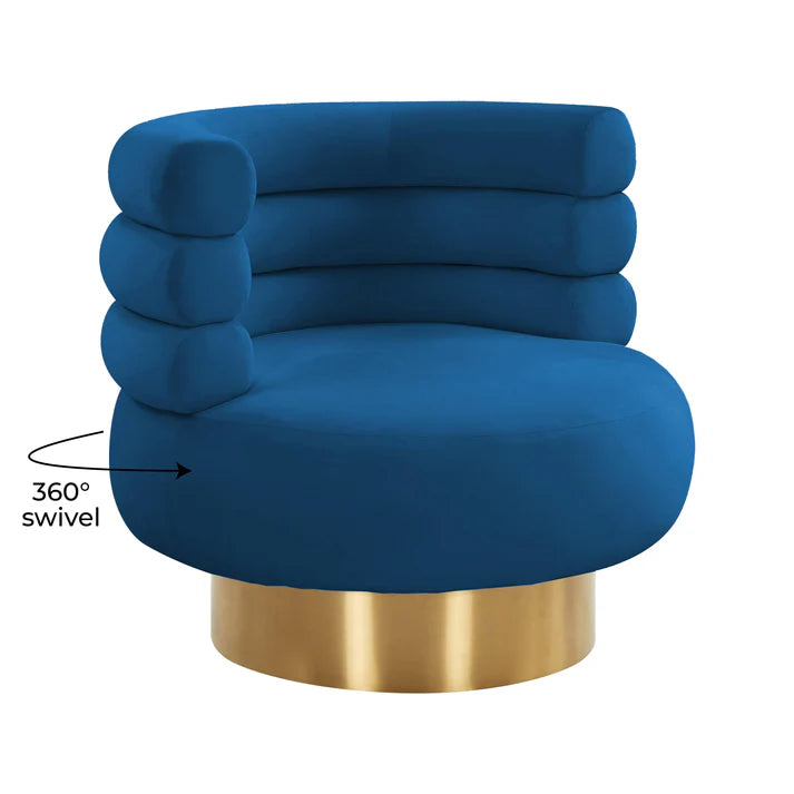 Chaise pivotante en velours Naomi Blush