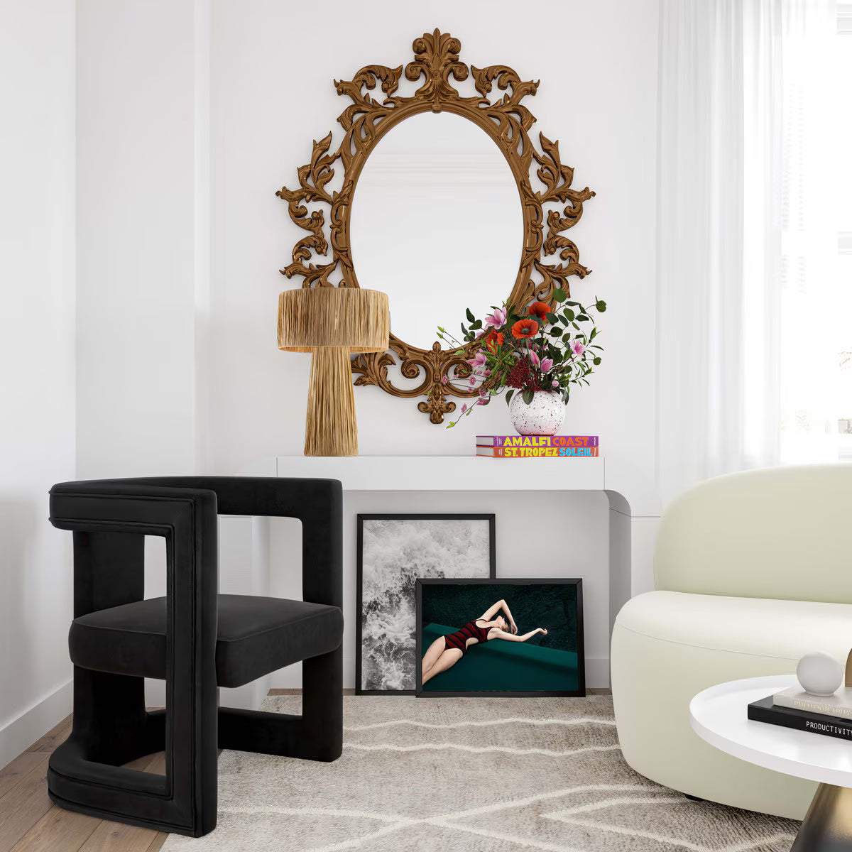 Chaise Ada en velours noir