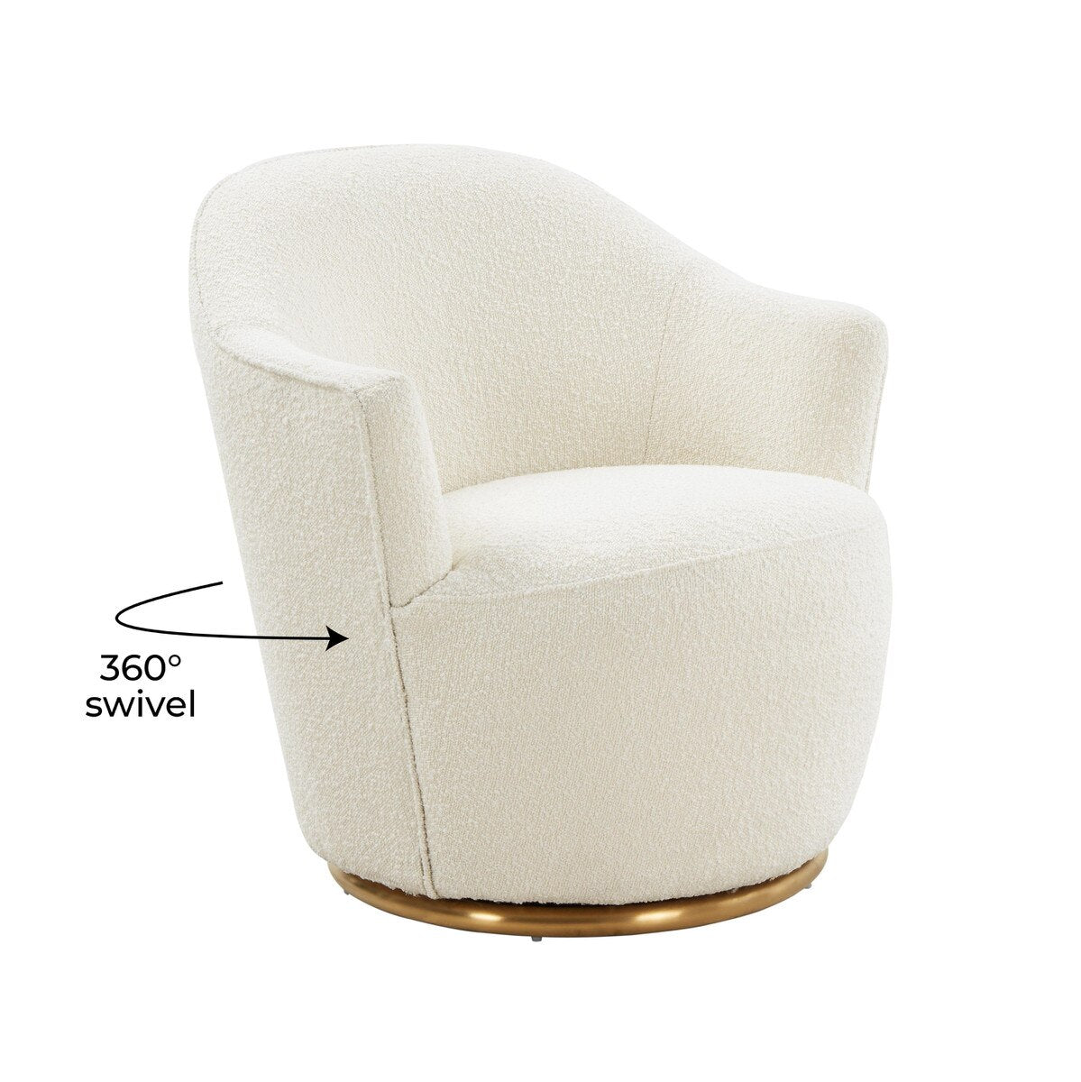 Chaise pivotante Skyla Cream Boucle