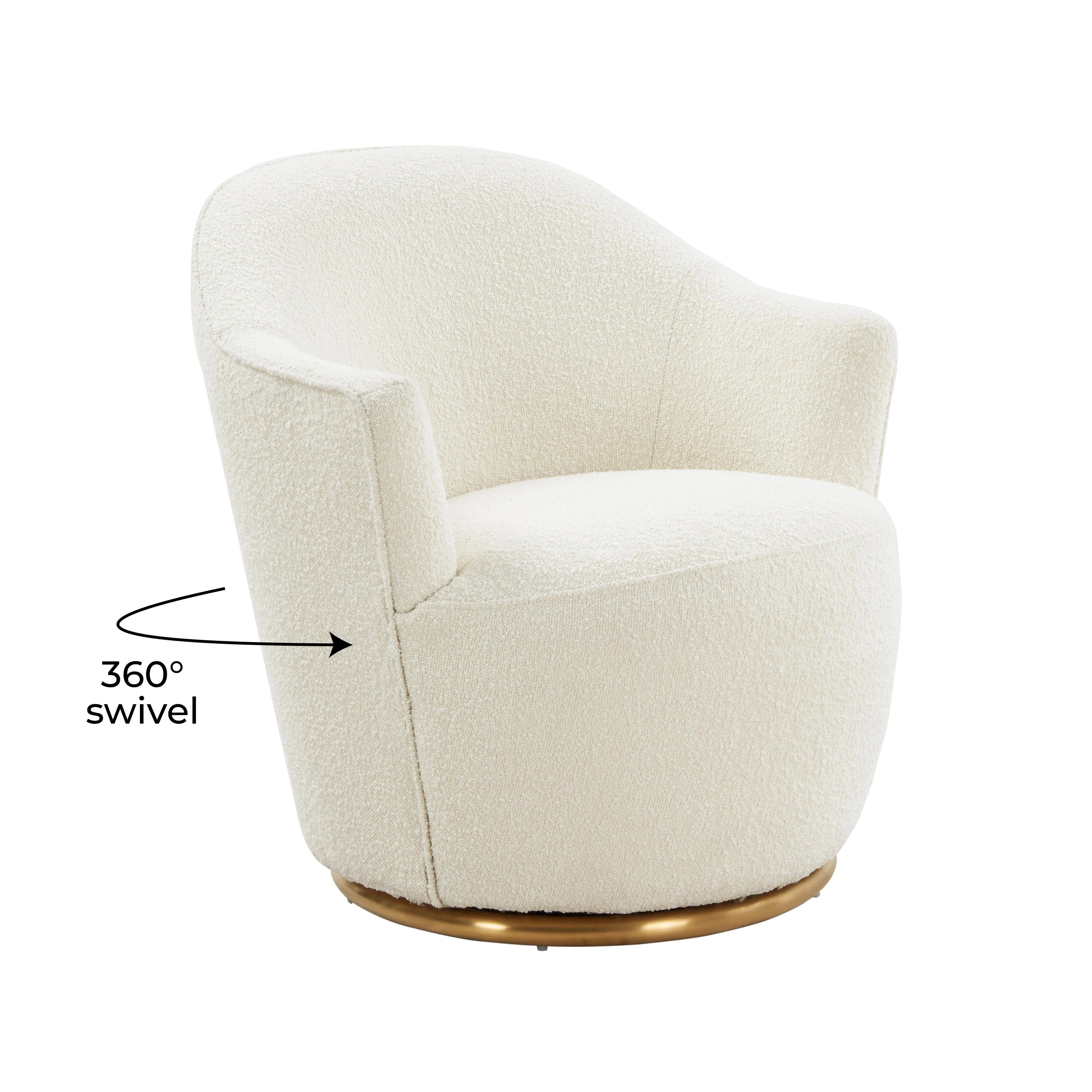 Chaise pivotante Skyla Cream Boucle