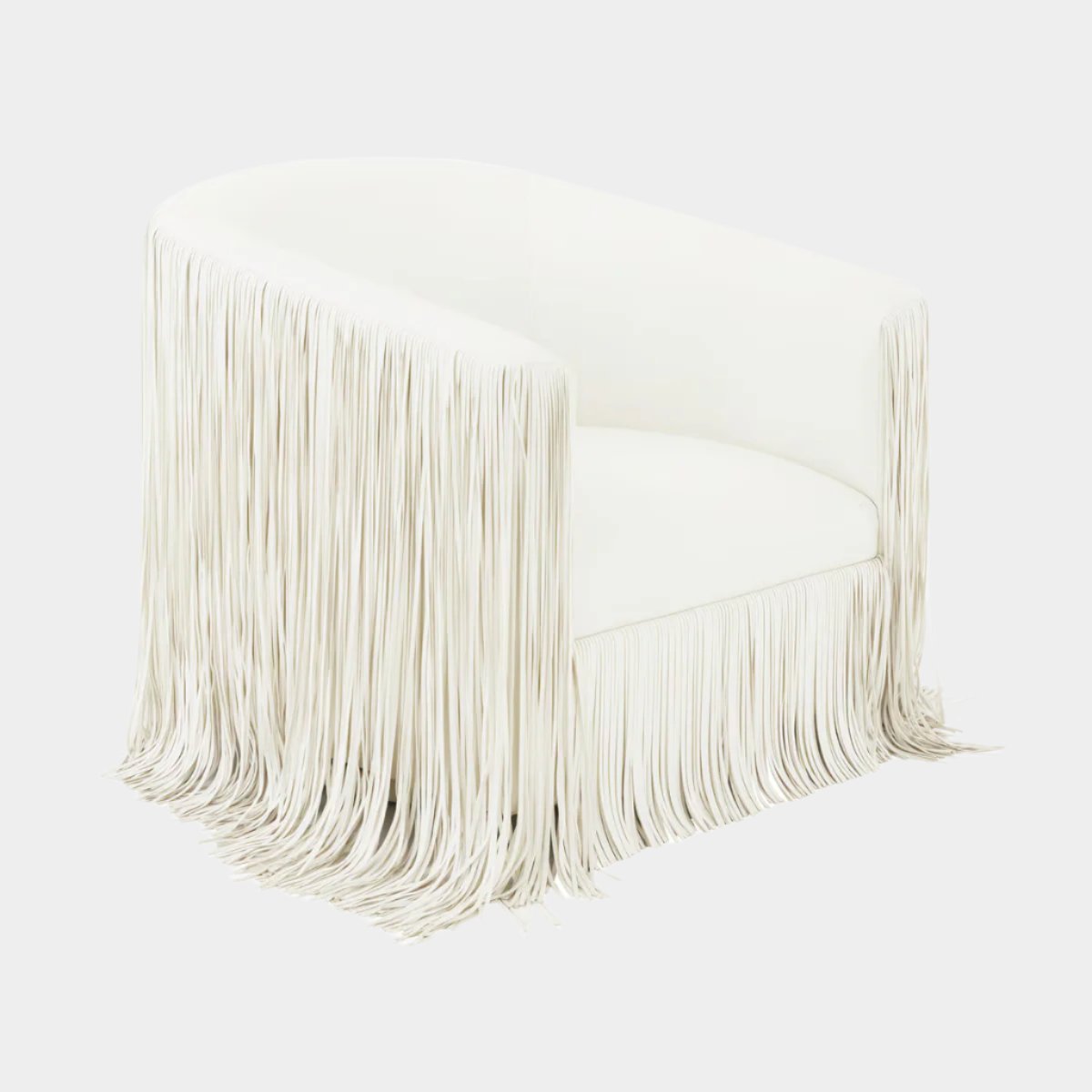 Chaise pivotante Shag Me Ivory Performance en cuir végétalien