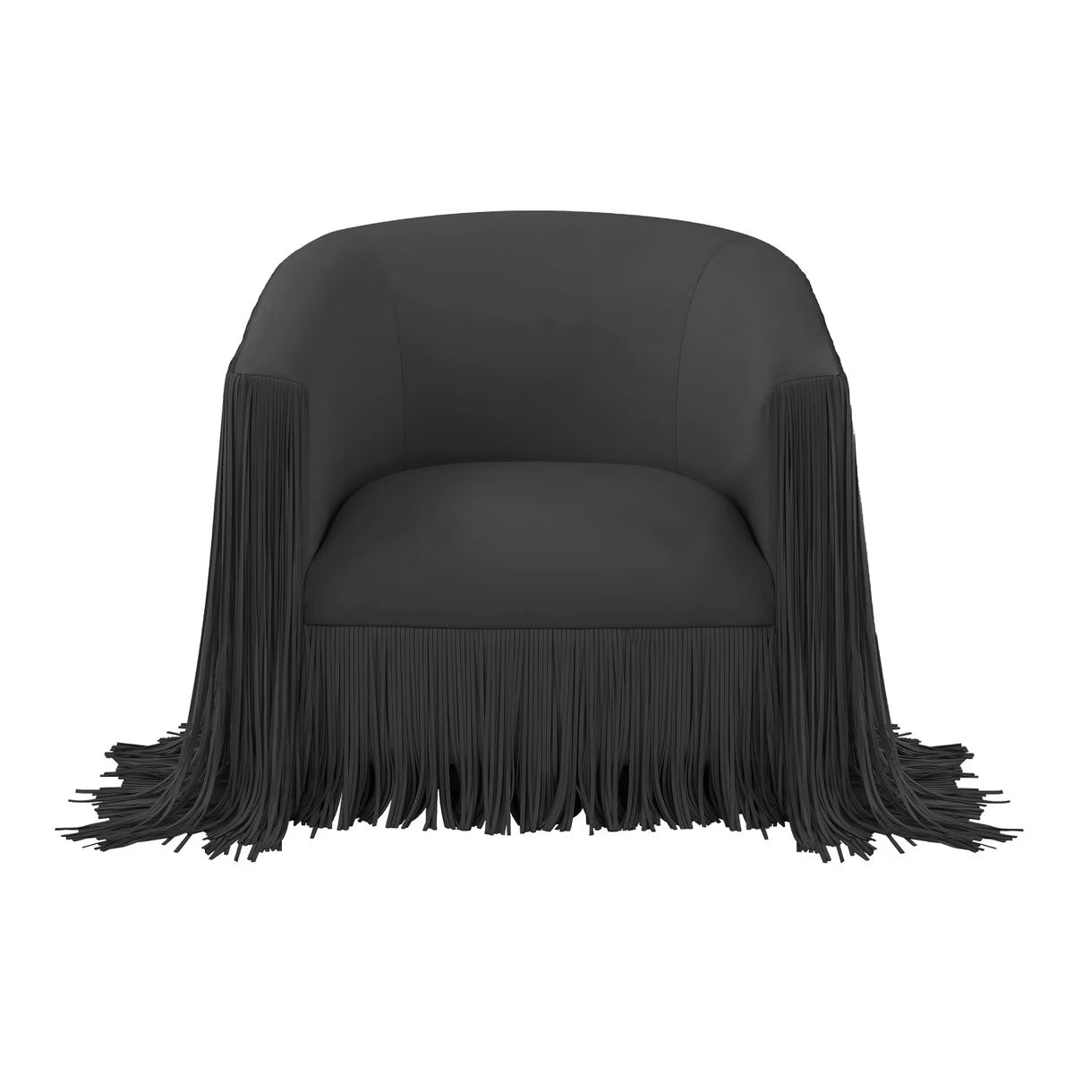 Chaise pivotante Shag Me en cuir vegan noir