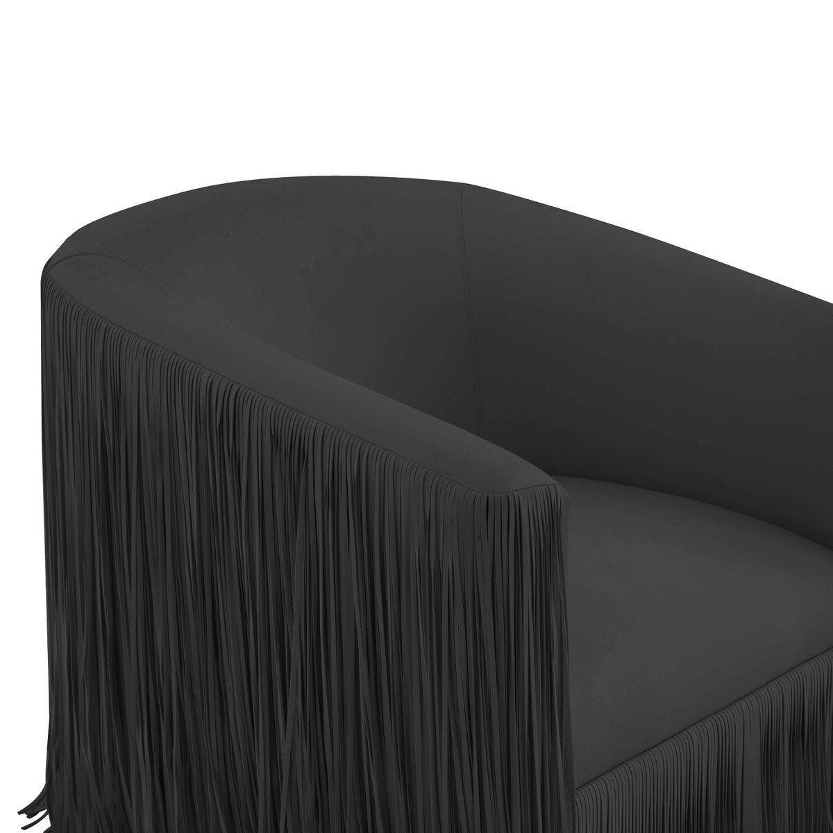 Chaise pivotante Shag Me en cuir vegan noir