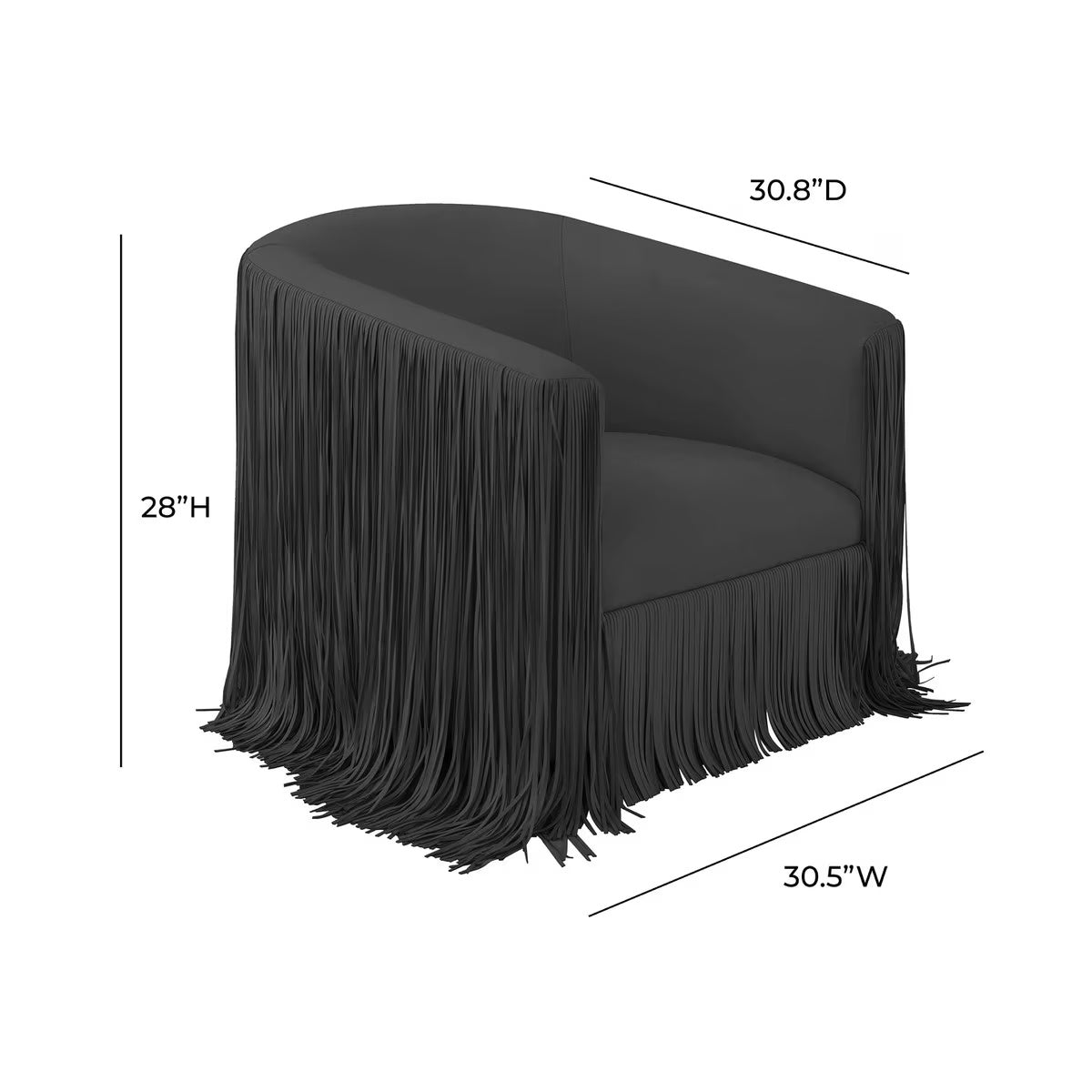 Chaise pivotante Shag Me en cuir vegan noir