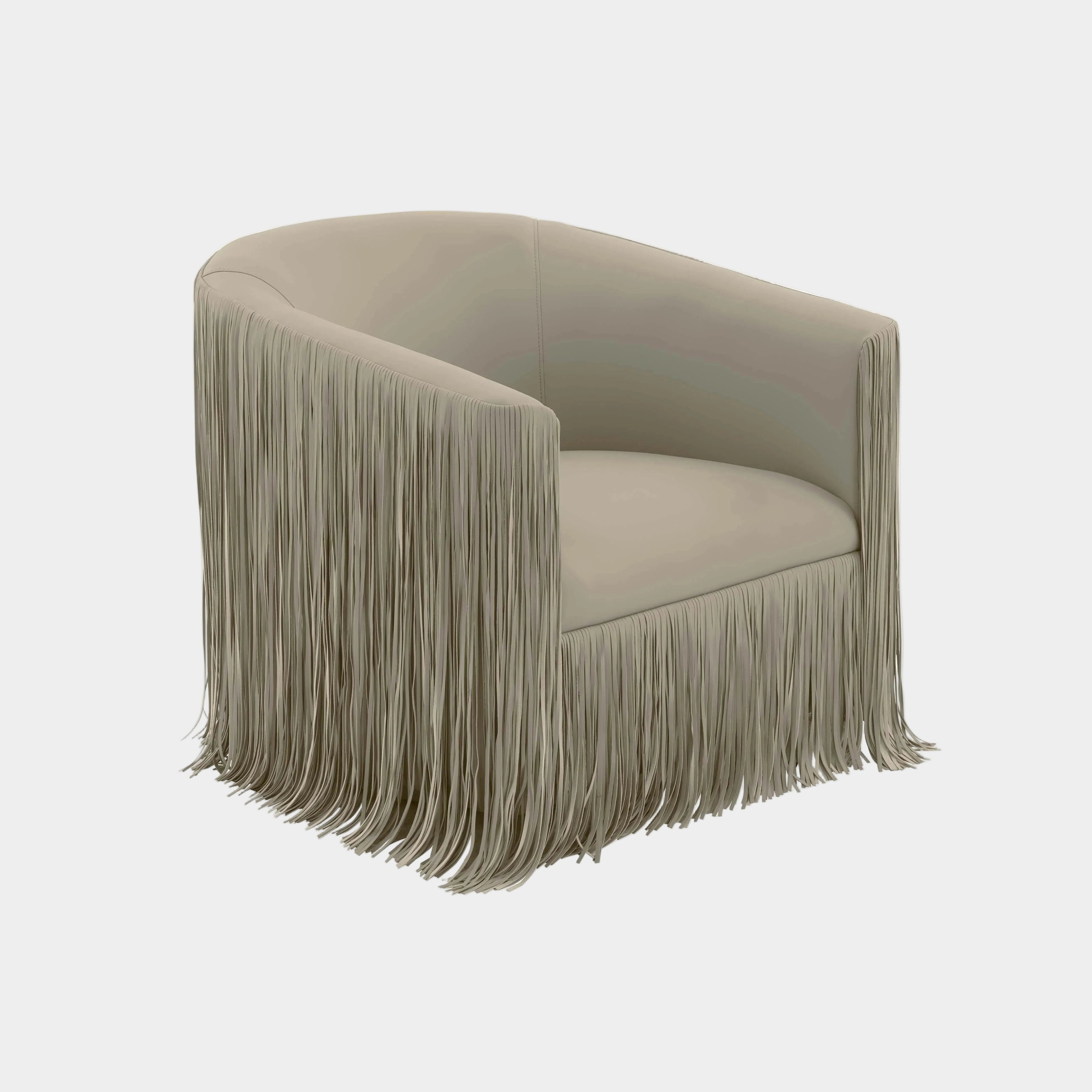 Chaise pivotante Shag Me Ivory Performance en cuir végétalien