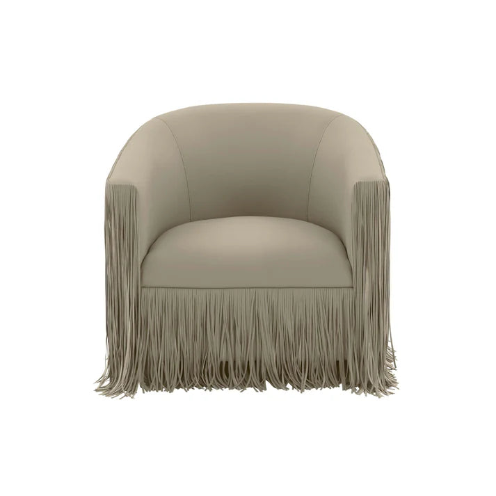 Chaise pivotante Shag Me Ivory Performance en cuir végétalien