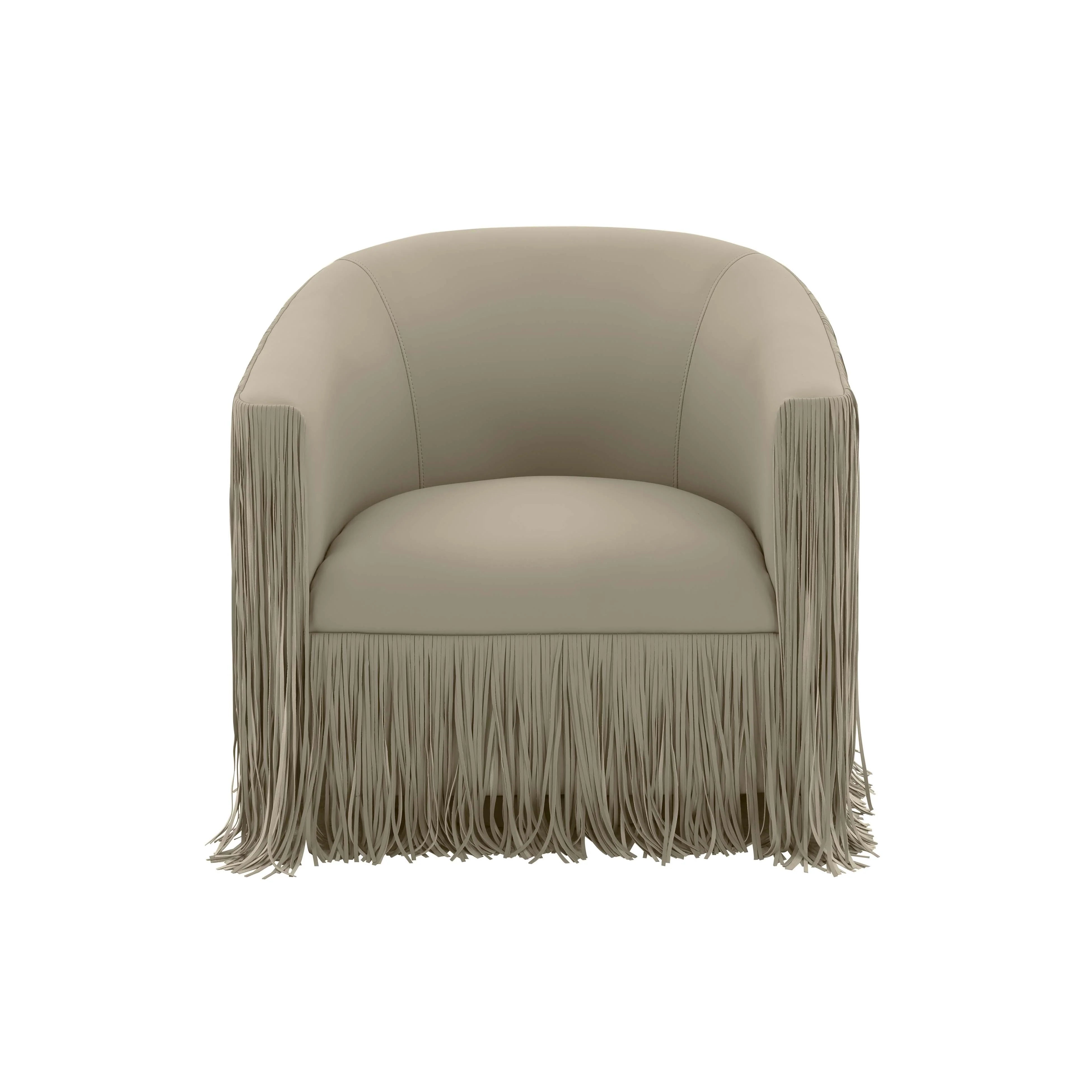 Chaise pivotante Shag Me Ivory Performance en cuir végétalien