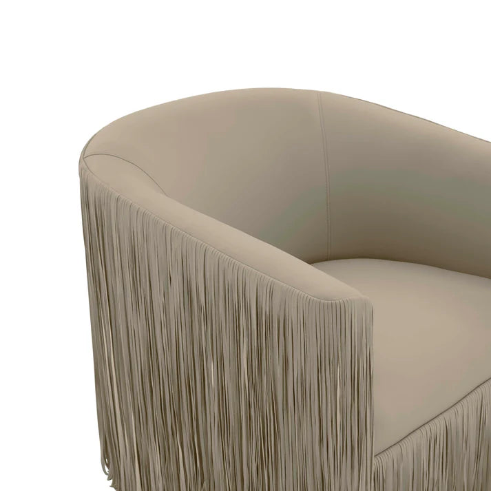 Chaise pivotante Shag Me Ivory Performance en cuir végétalien