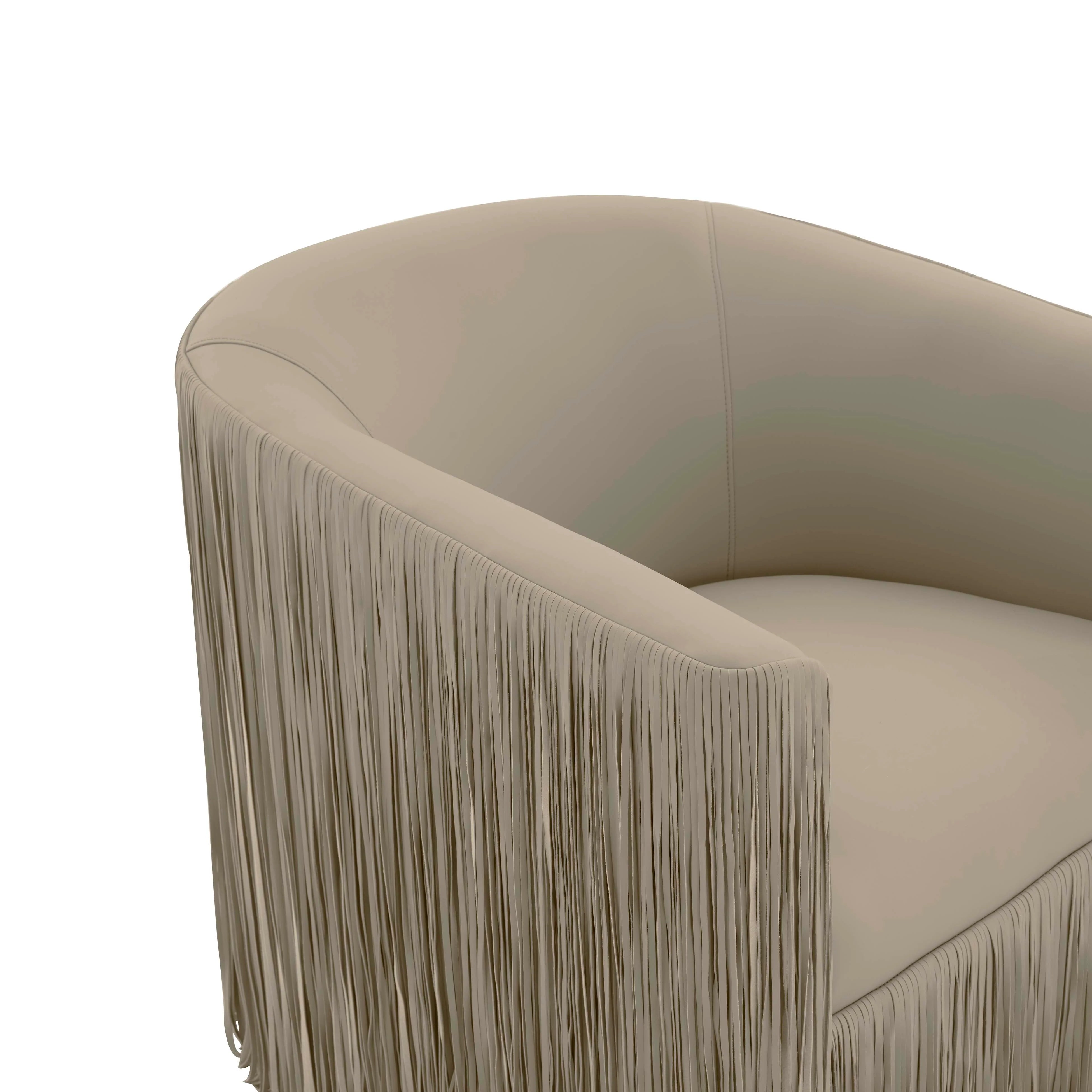 Chaise pivotante Shag Me Ivory Performance en cuir végétalien