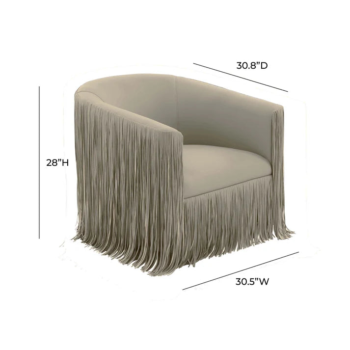 Chaise pivotante Shag Me Ivory Performance en cuir végétalien