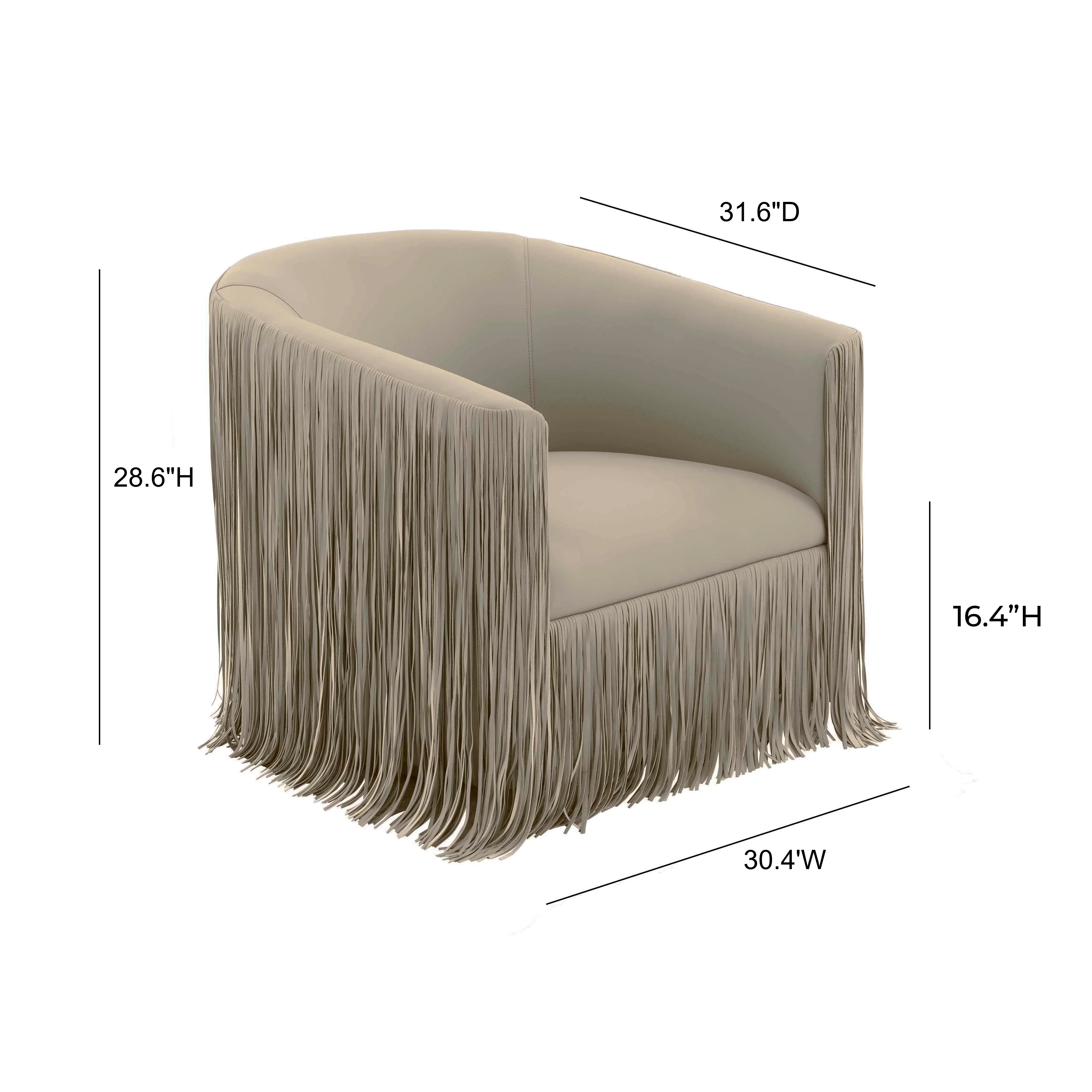 Chaise pivotante Shag Me Ivory Performance en cuir végétalien